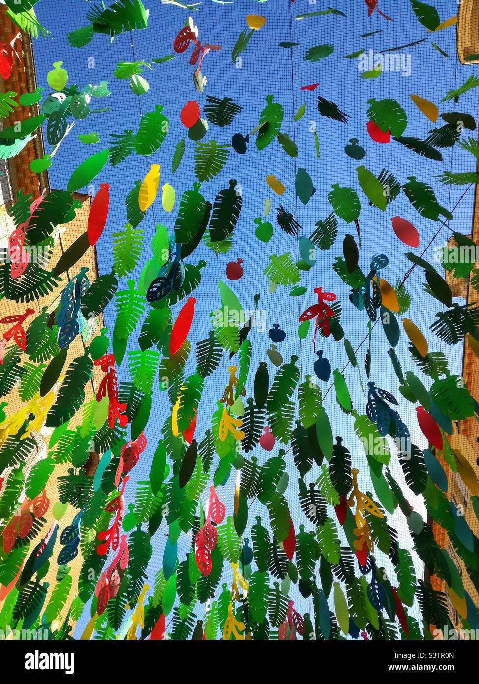 Decorations in the street. Beziers, Occitanie, France - Smartphone Captured Stock Image