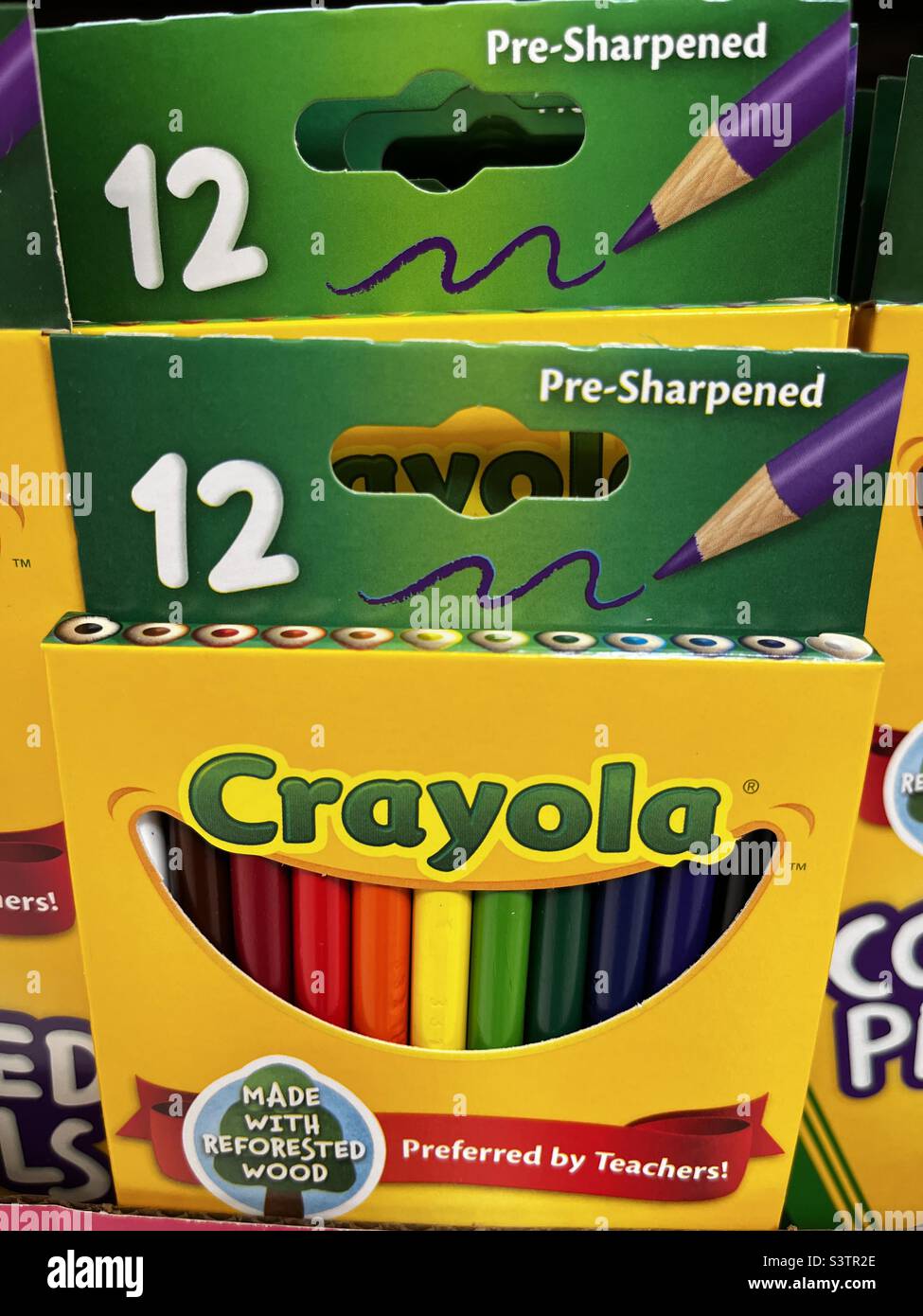 Different Types Of Crayola Pens Lying In A Row Background, Find