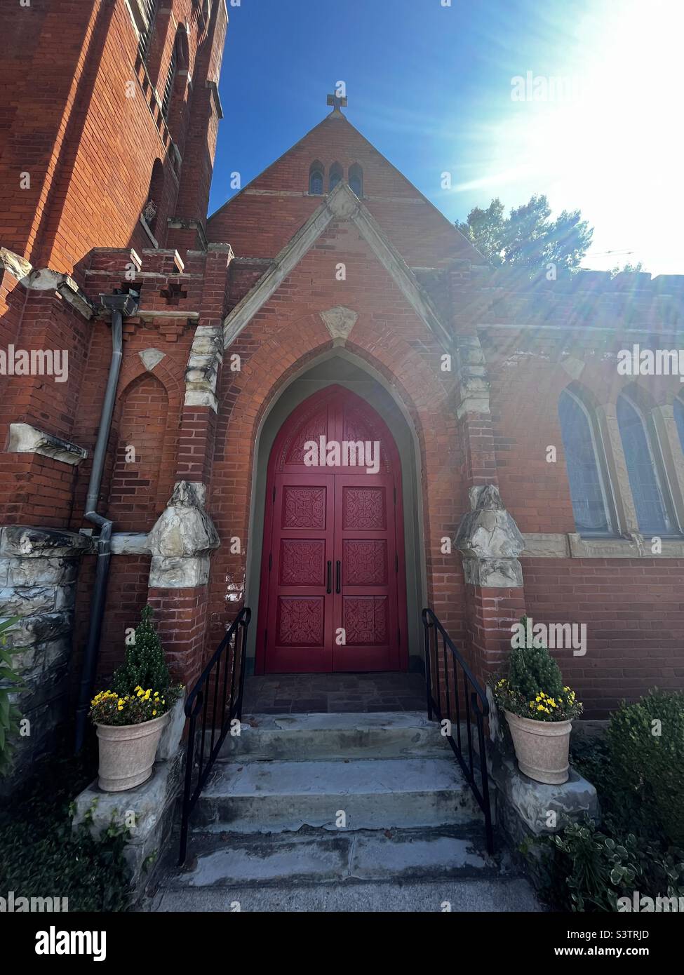 Calvary Episcopal Church in Ashland, Kentucky year 2022. - Smartphone Captured Stock Image