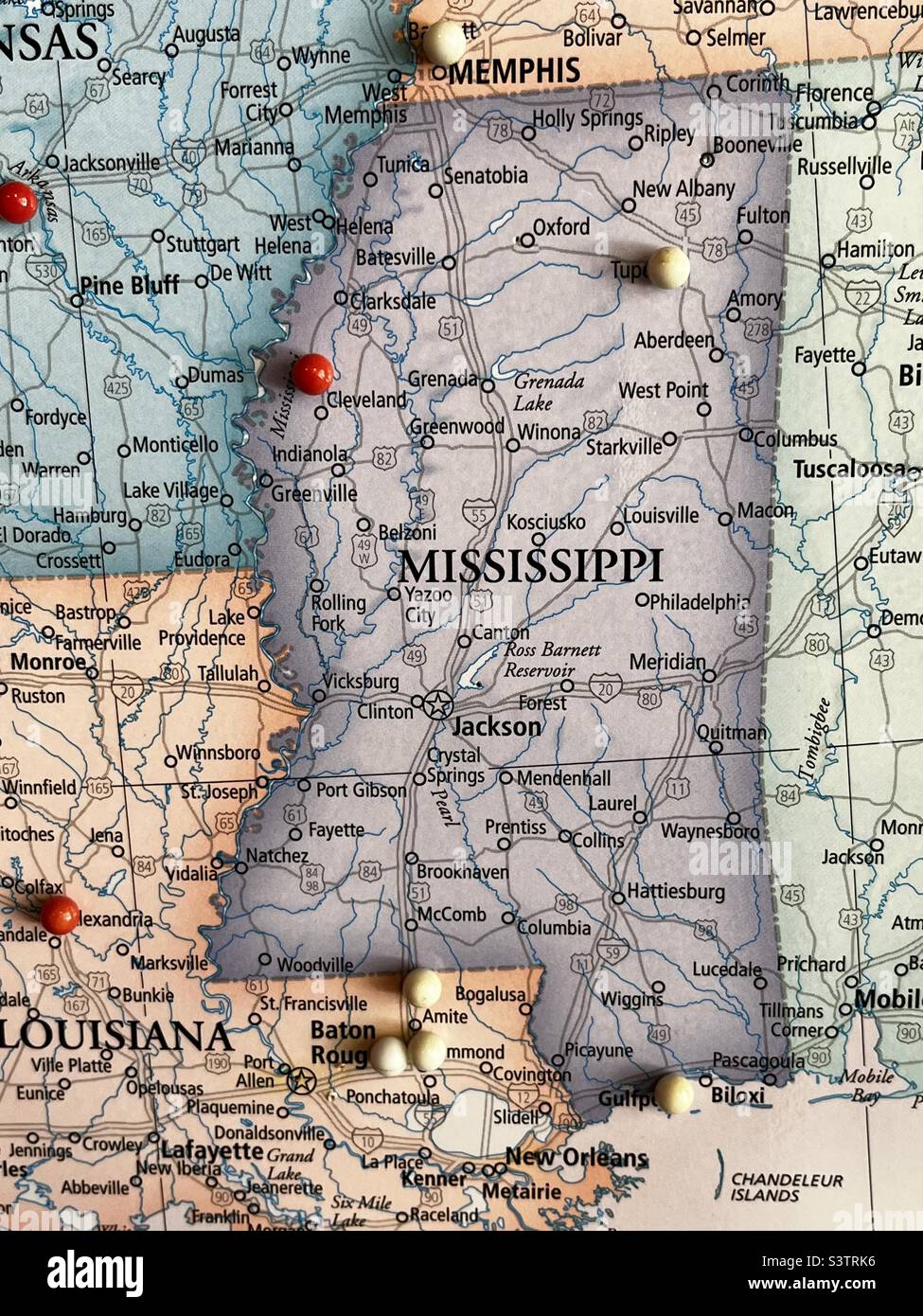 Map Of Mississippi S3TRK6 