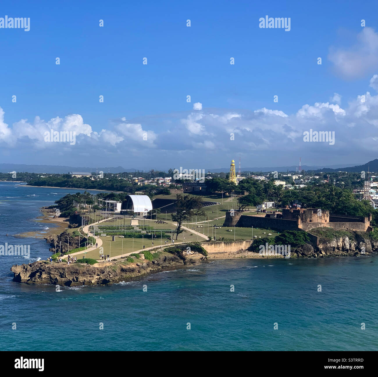 March, 2022, view from a cruise ship of San Felipe Fort, Puerto Plata, Dominican Republic Stock Photo