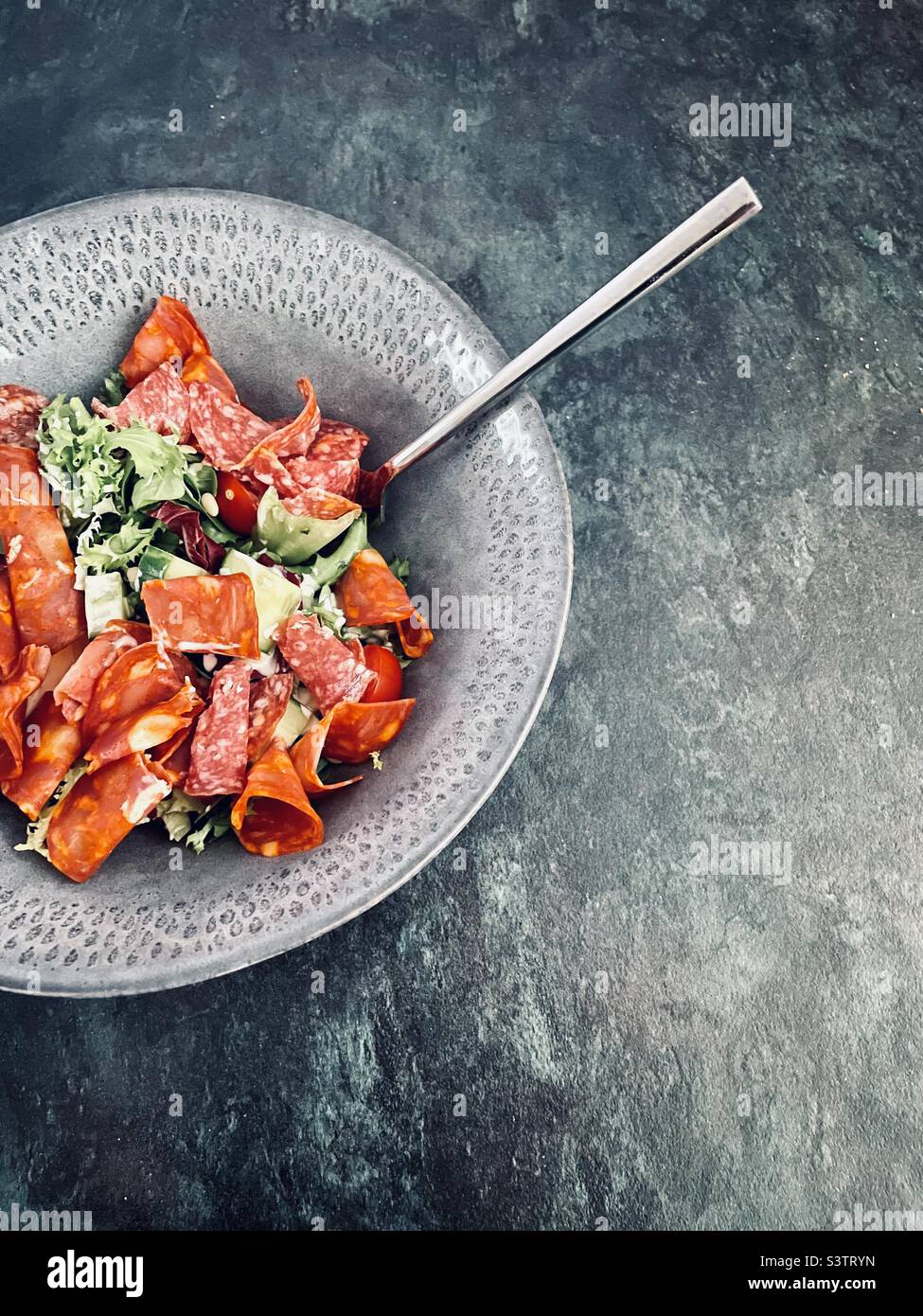 Continental meat salad. Stock Photo