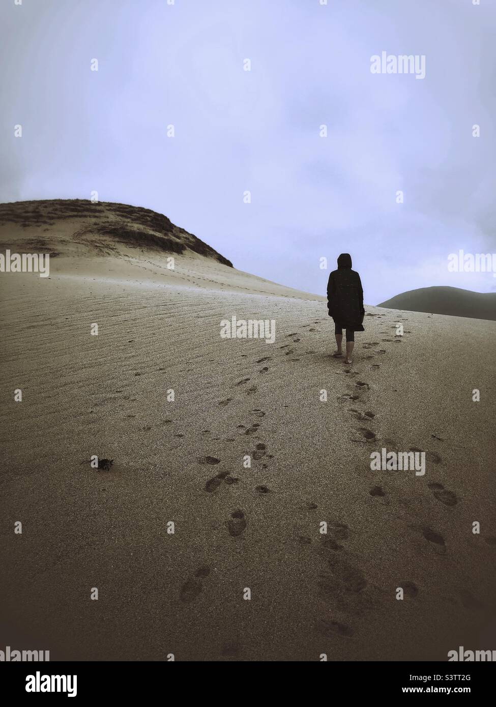 Walking on the sand dunes - Smartphone Captured Stock Image