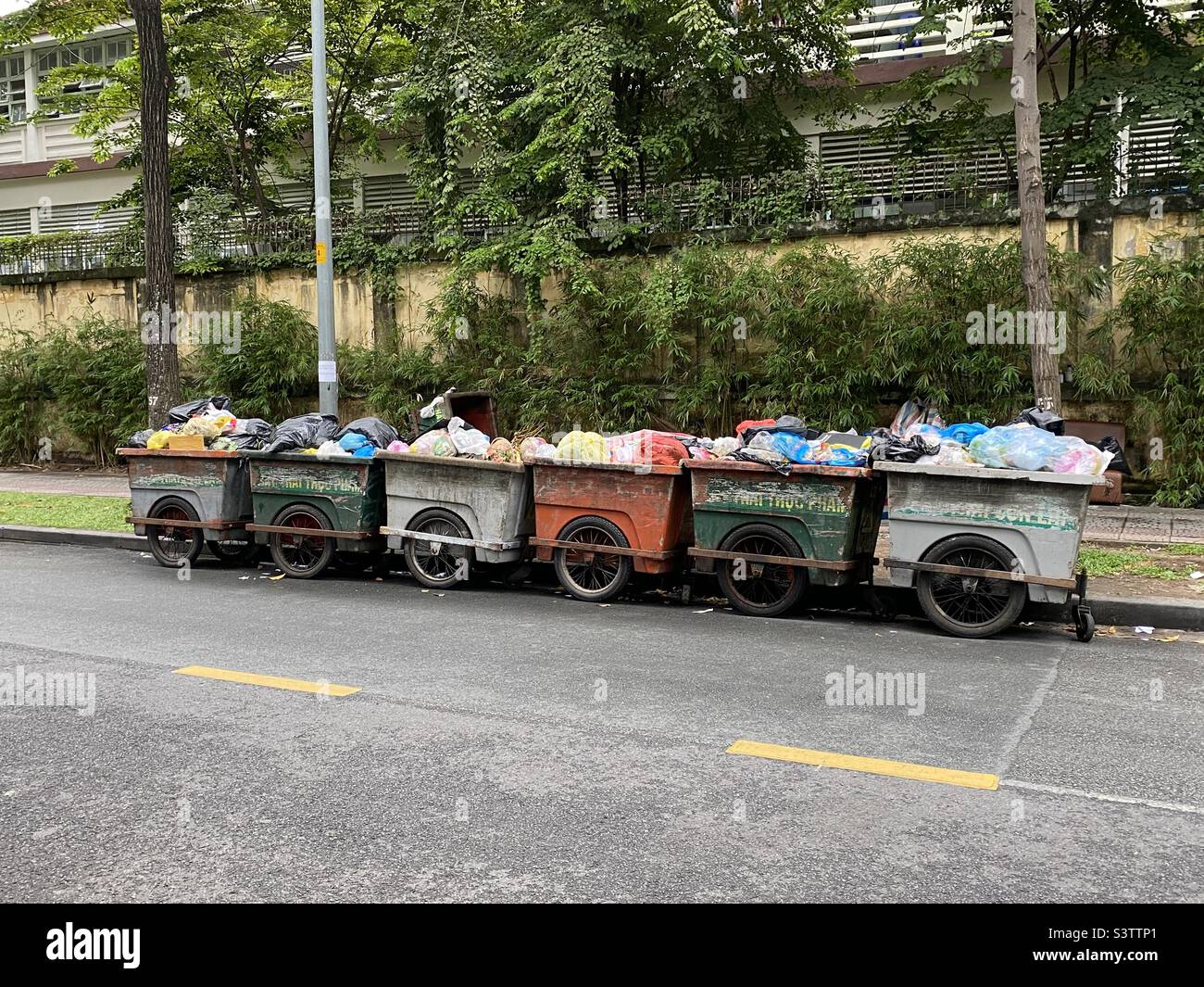 Waste carts in Vietnam Stock Photo