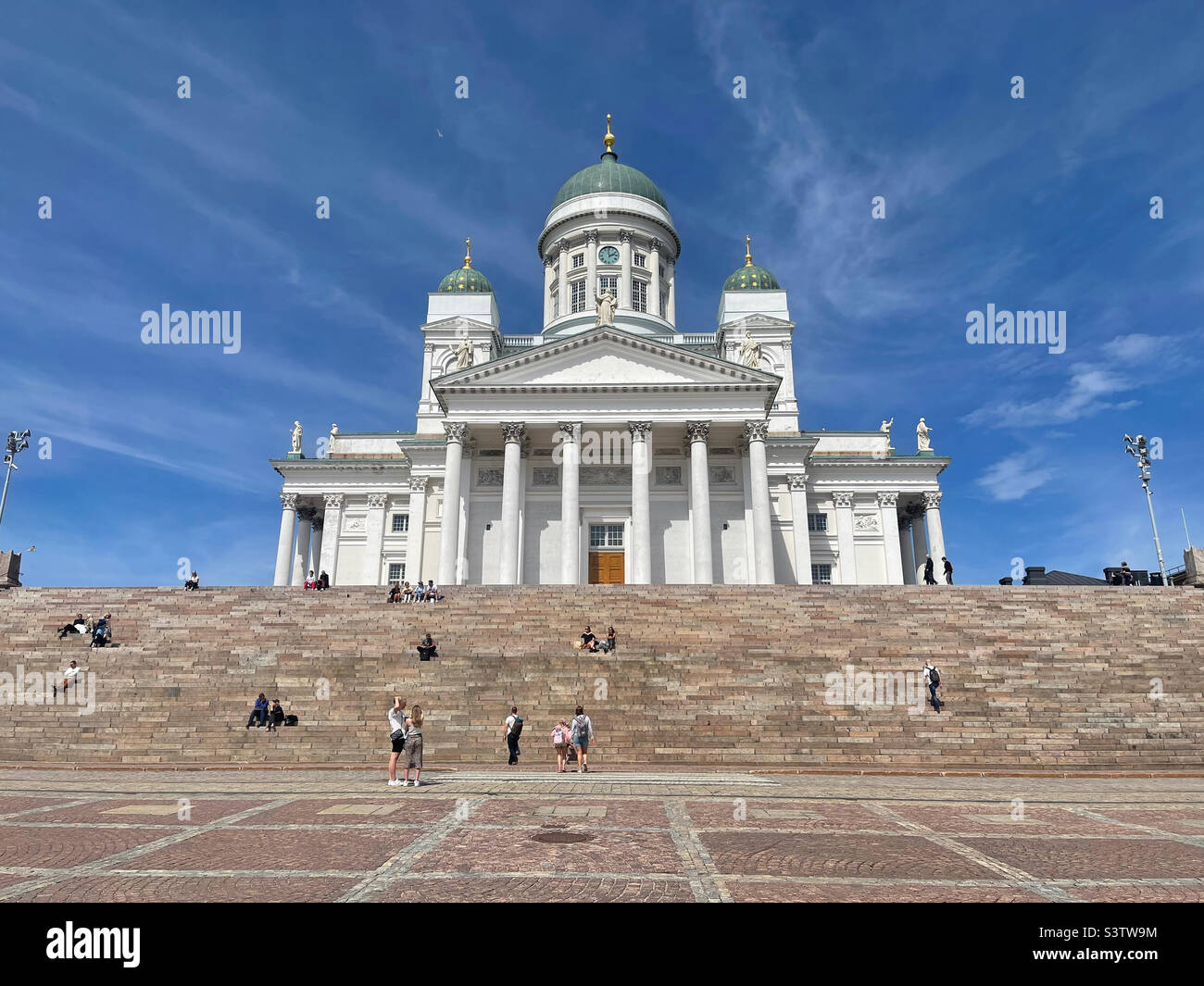 Majestic and beautiful architecture of the Finnish Angelica’s Lutheran Church in Senator Square, Helsinki, Finland Stock Photo