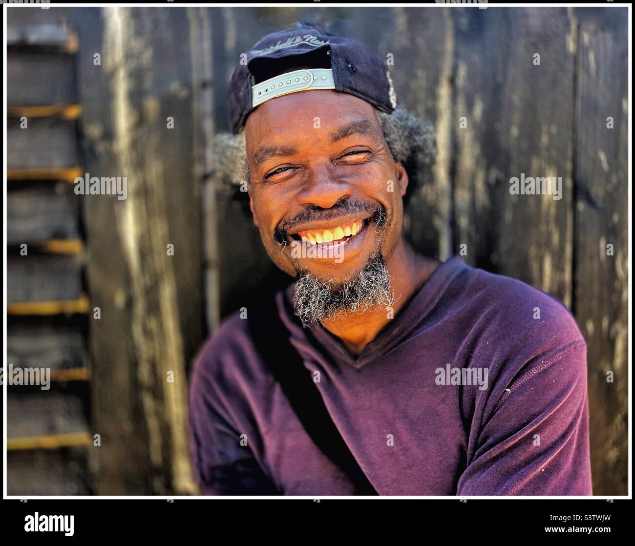 A laughing Black male. Stock Photo