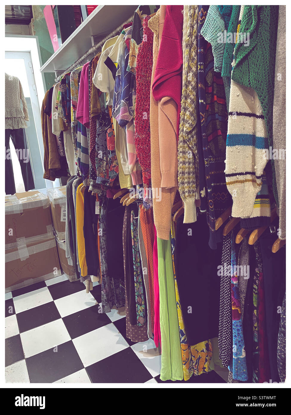 Vintage clothes shop Stock Photo Alamy