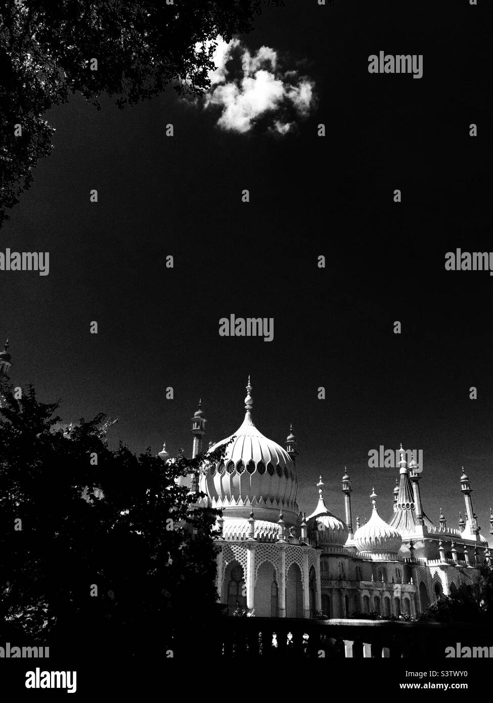 Dramatic high contrast image of the royal pavilion in Brighton England - Smartphone Captured Stock Image