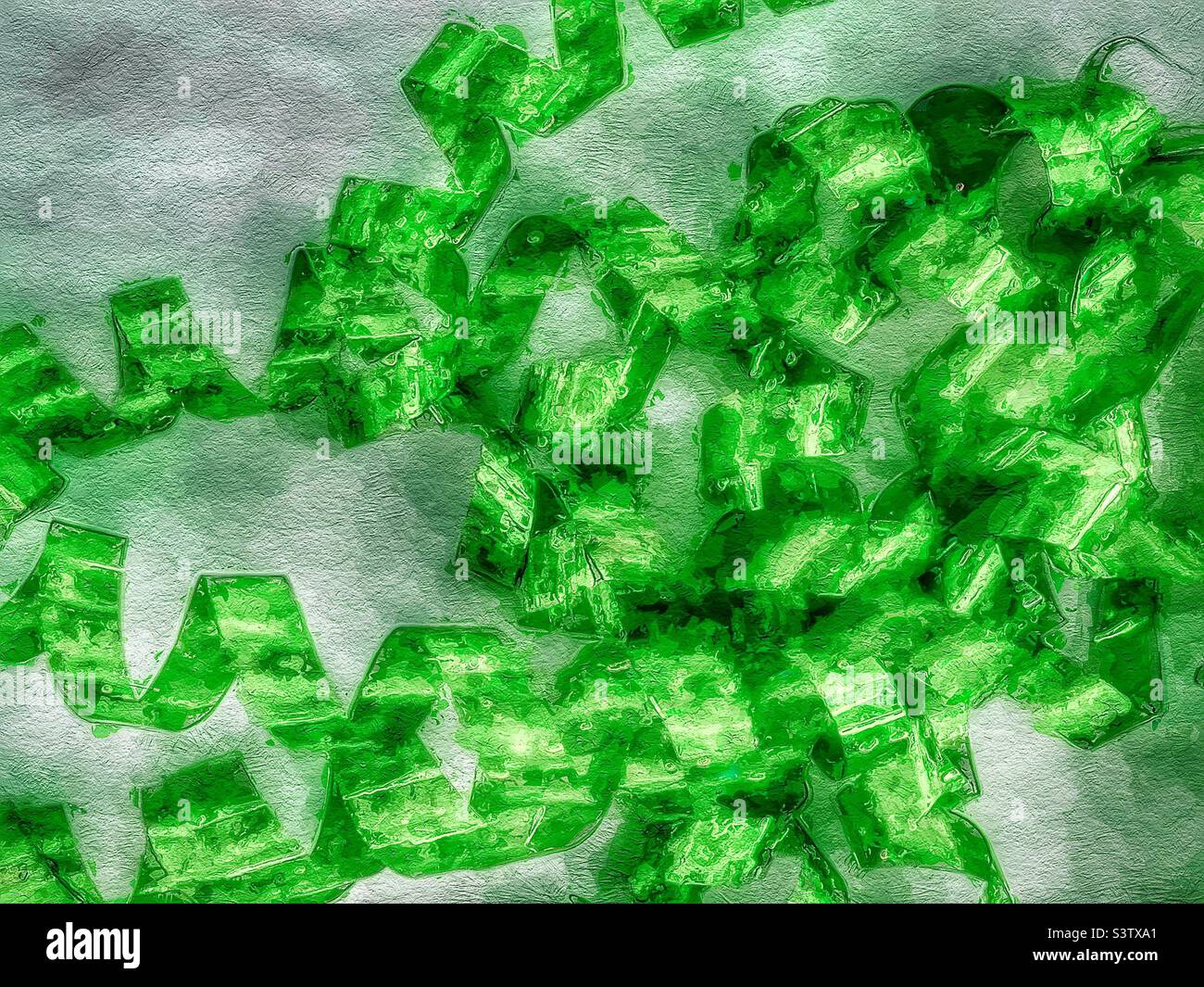 Curly, glittery green ribbon for gift wrapping on a white background makes  a festive, textured abstract. IOS app Glaze was used for the painterly,  textured effect Stock Photo - Alamy