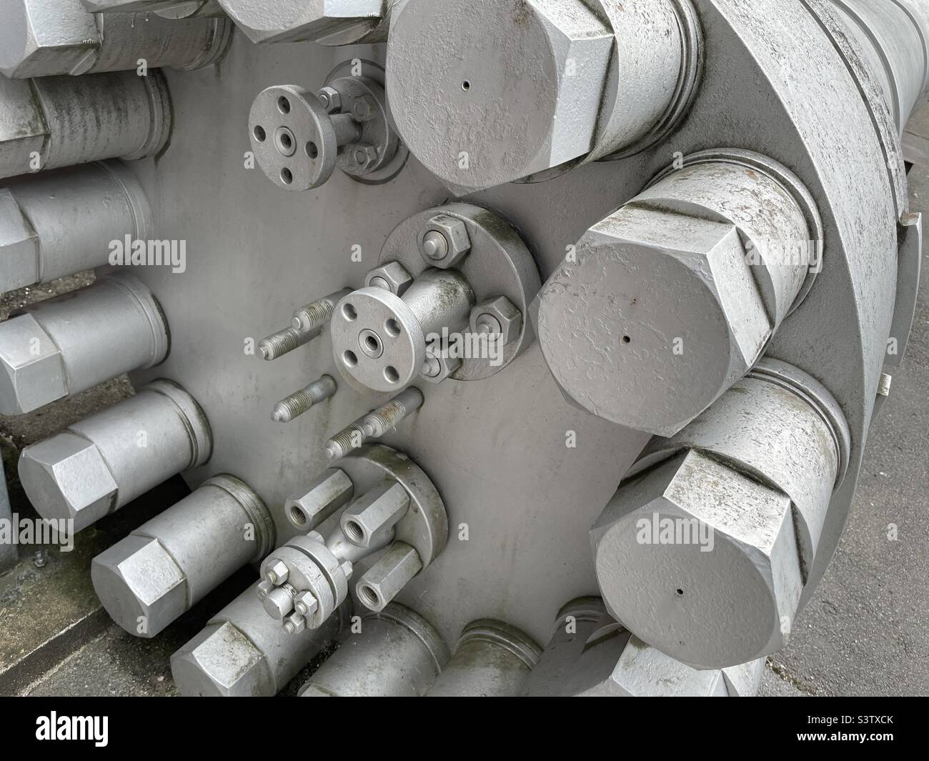 A large industrial component, an exhibit at the Kelham Island Museum, In Sheffield UK - Smartphone Captured Stock Image