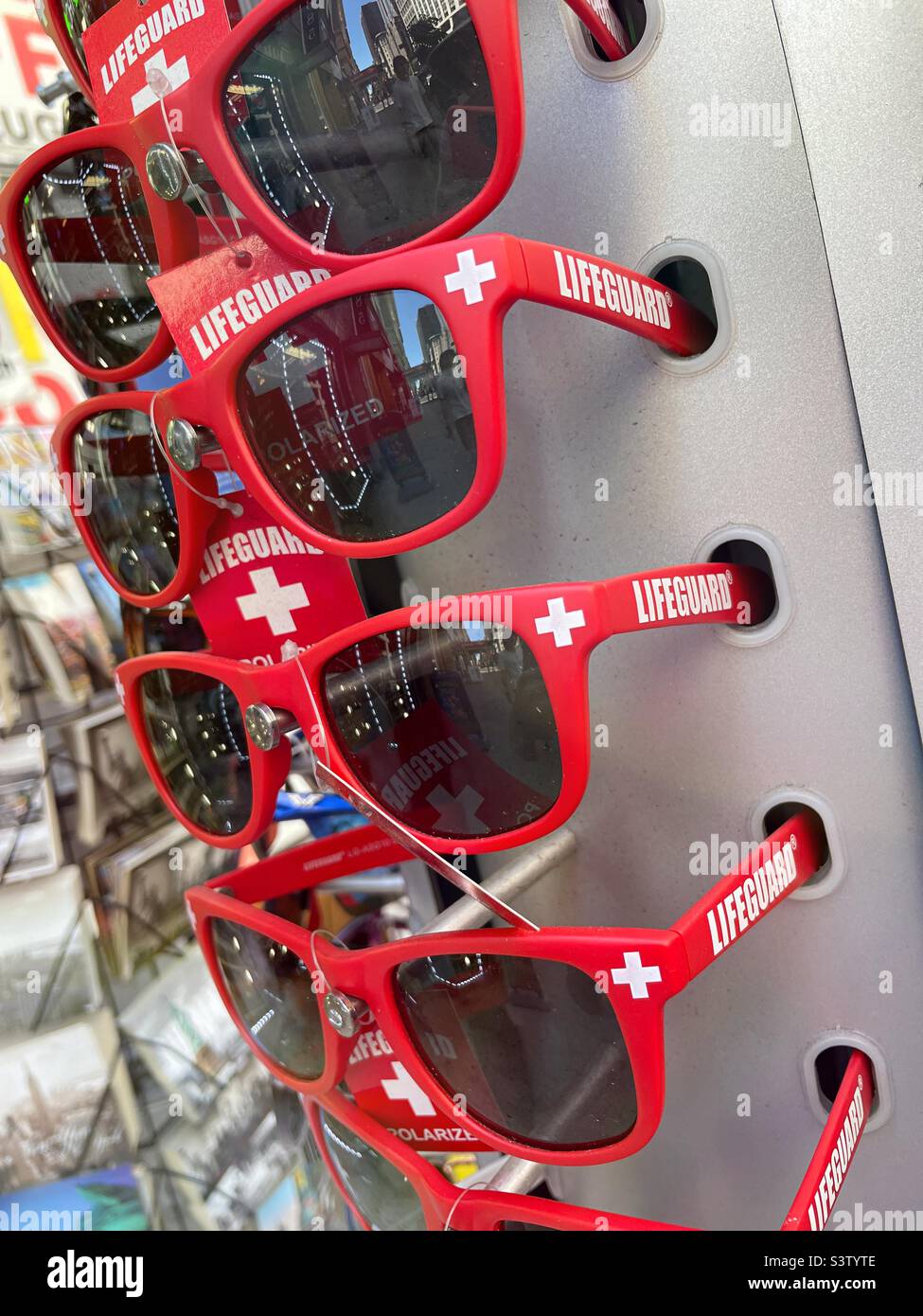 Lifeguard souvenir sunglasses in a tourist trap, Manhattan, New