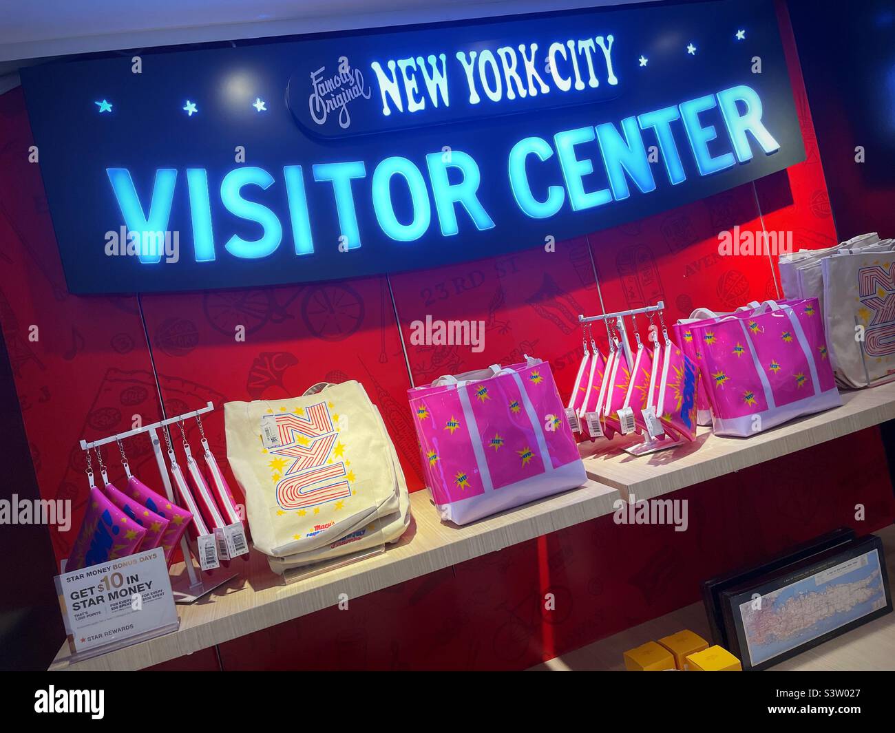 Macy’s new York city visitor center in its flag ship store in Herald Square, 2022, NYC, USA Stock Photo