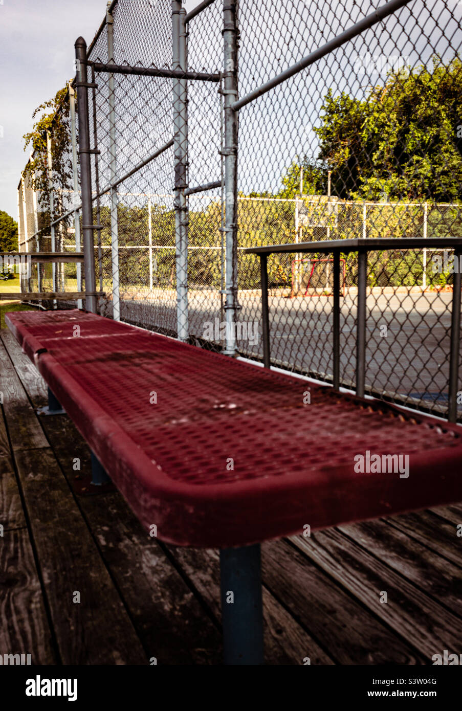 Capturing an old hockey dugout bench in Philadelphia Stock Photo Alamy
