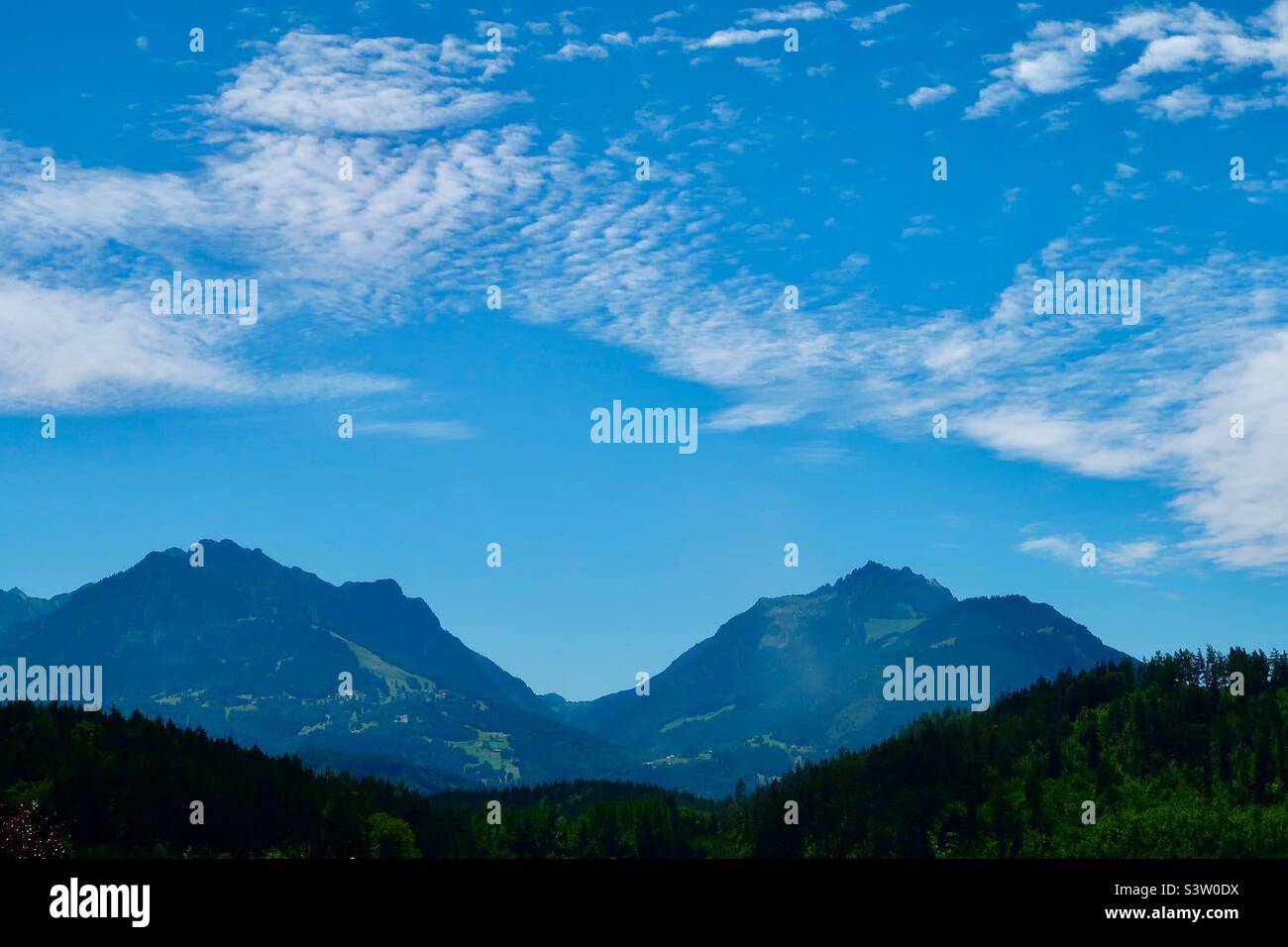 Austrian mountains near Rankweil. Stock Photo