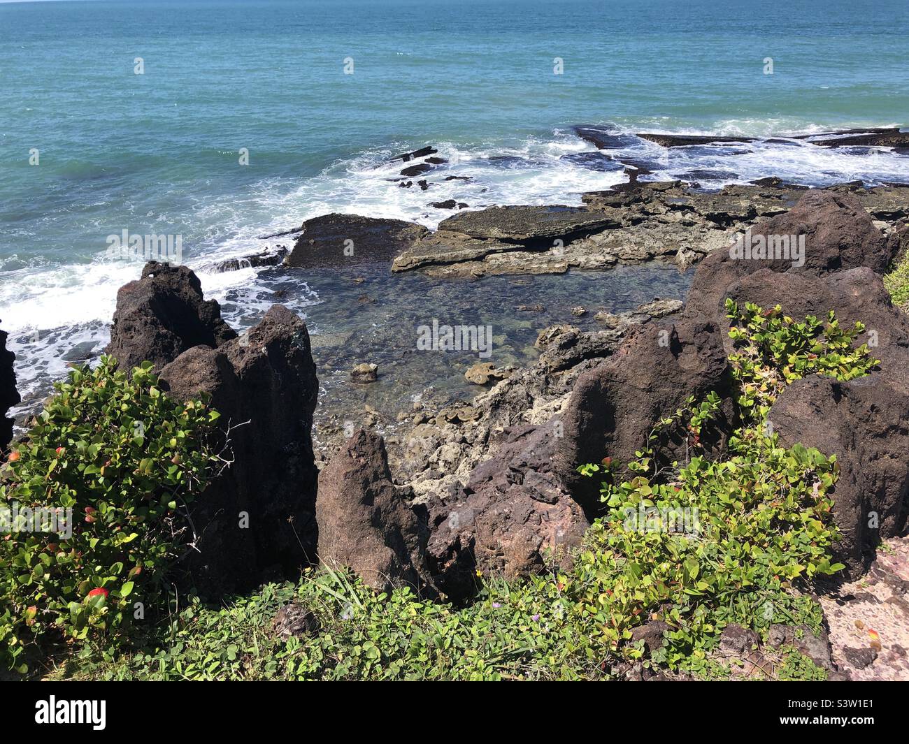 Rugged shoreline in northern Brazil. Stock Photo