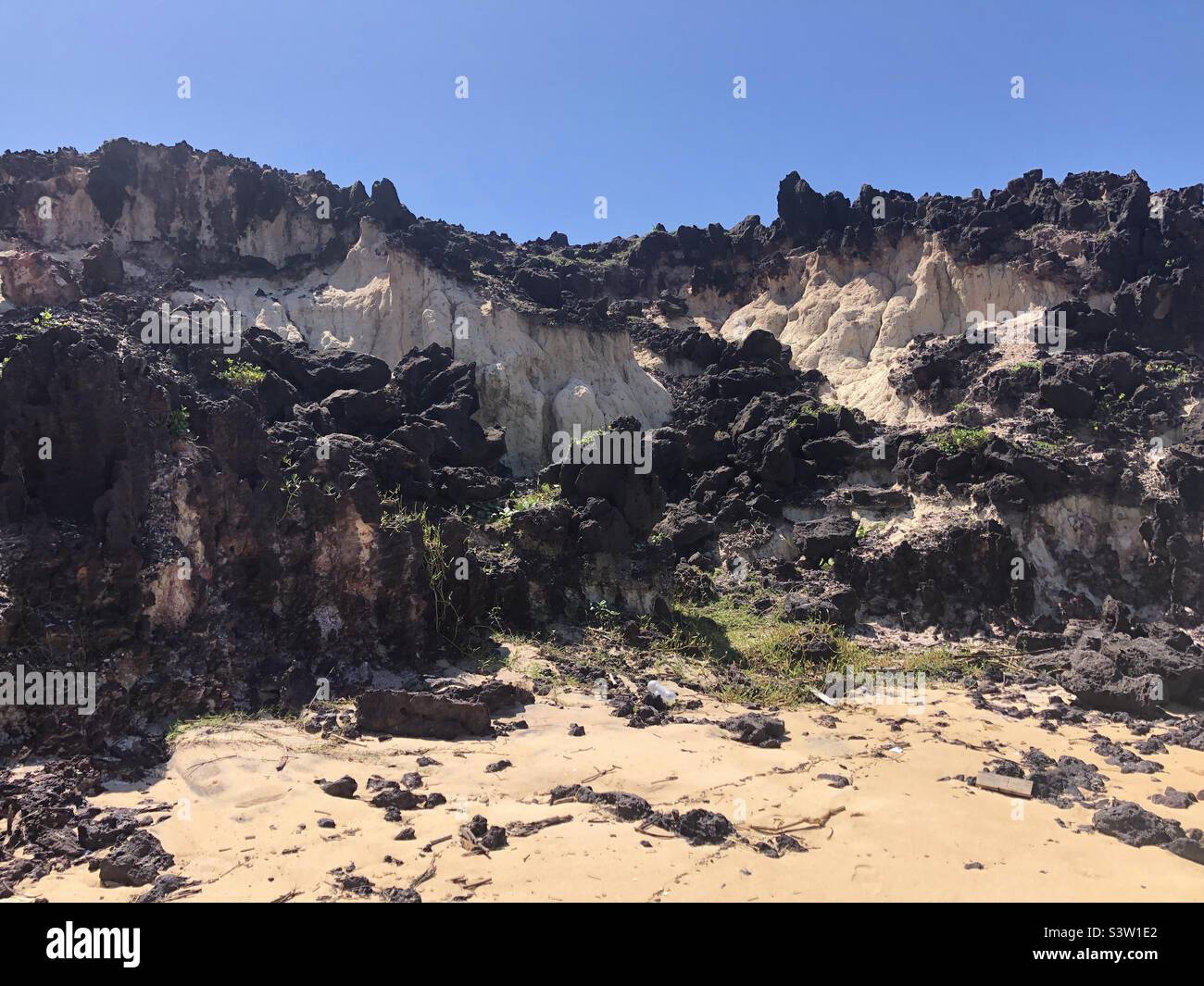 Rugged landscape in northern Brazil along the sea. Stock Photo