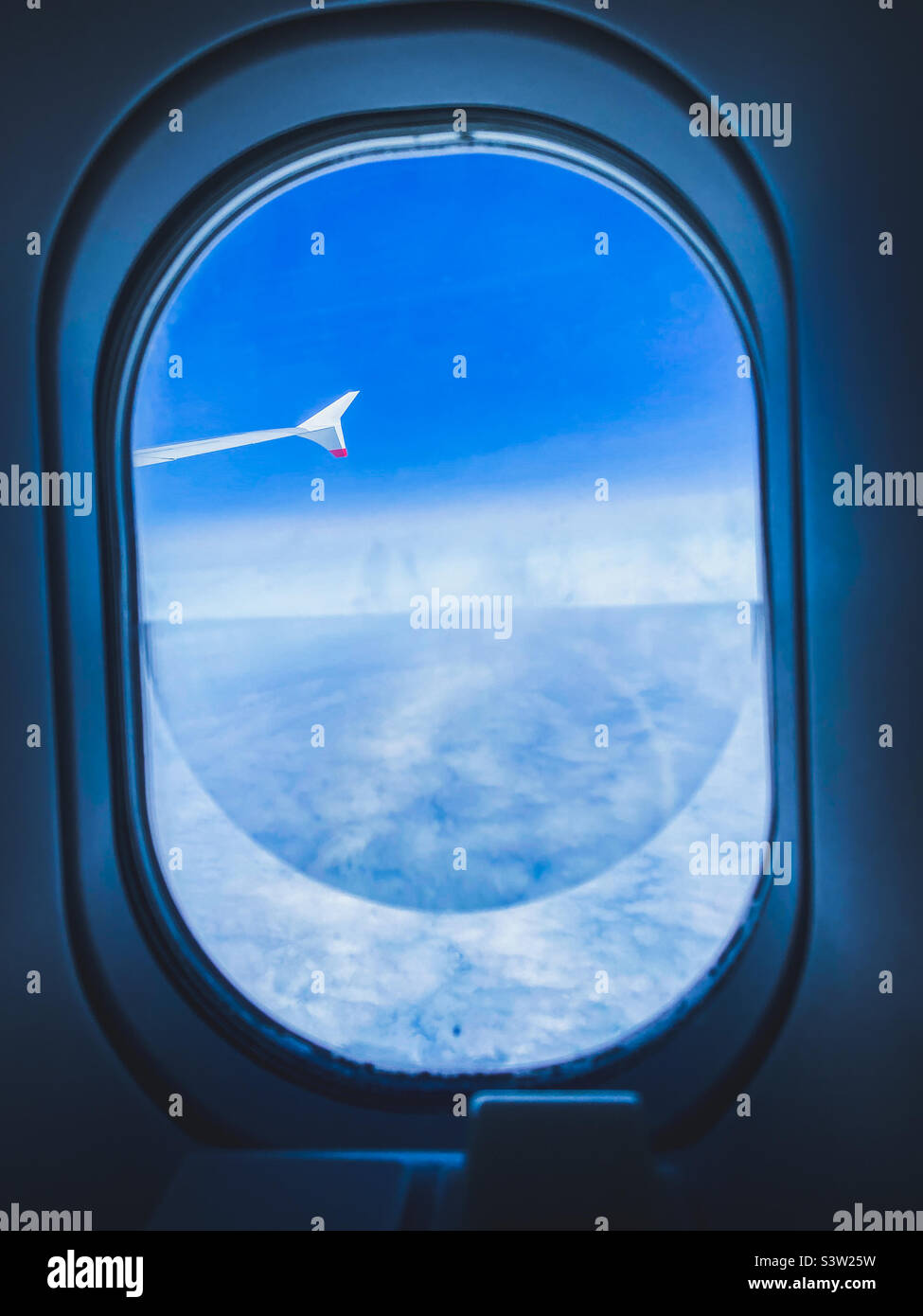 View out of a window on an aeroplane. - Smartphone Captured Stock Image