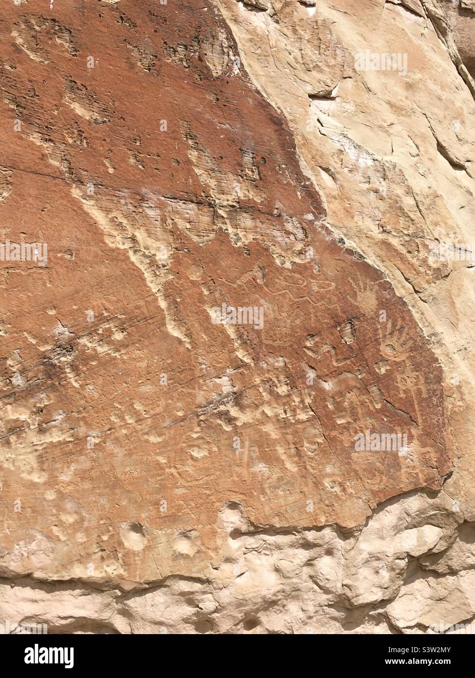 Petroglyphs at El Morro National Monument Ramah New Mexico Stock Photo