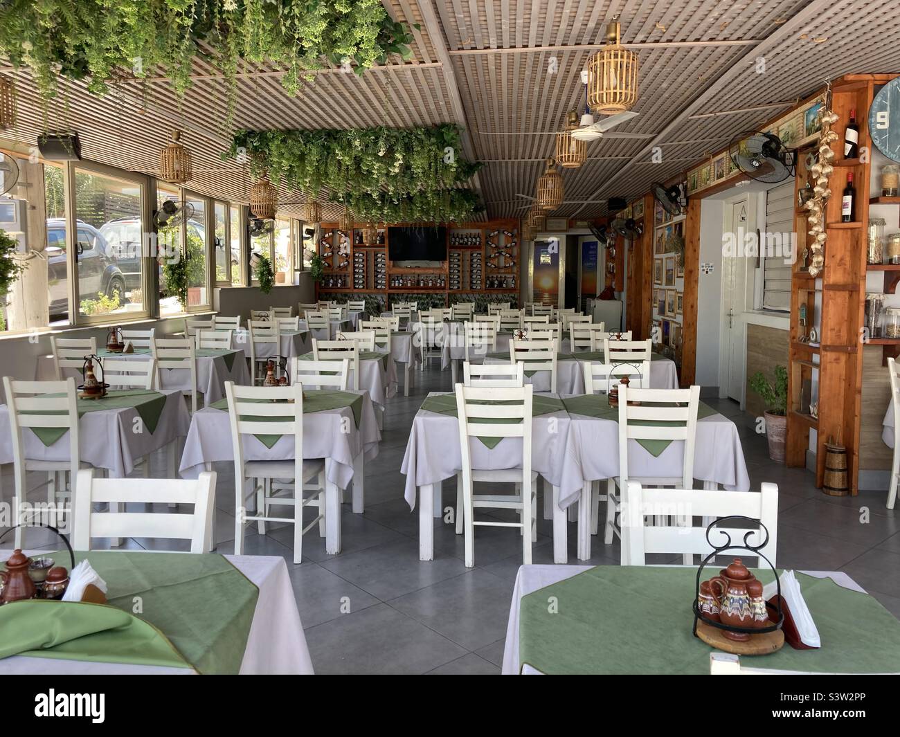 Greek taverna in Tsilivi Zakynthos Stock Photo
