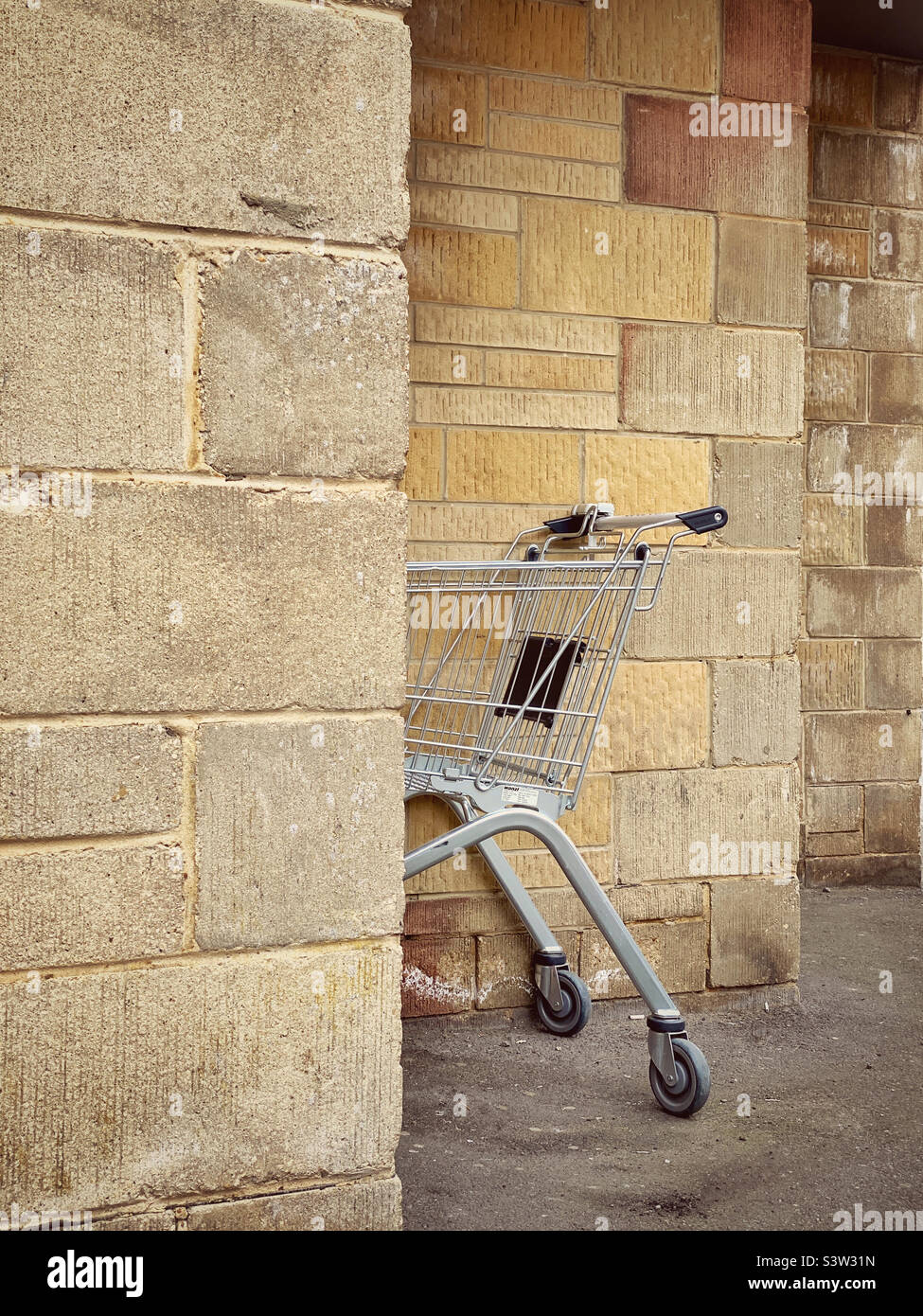 An abandoned shopping trolley? A shopping trolley trying to hide? Photo ©️ COLIN HOSKINS. Stock Photo