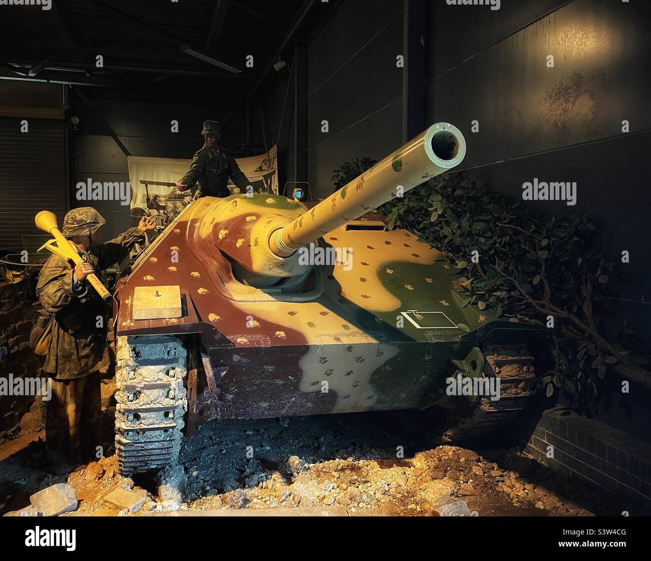 German WW2 Jagdpanther tank killer at IWM Duxford, Cambridgeshire, UK. Stock Photo