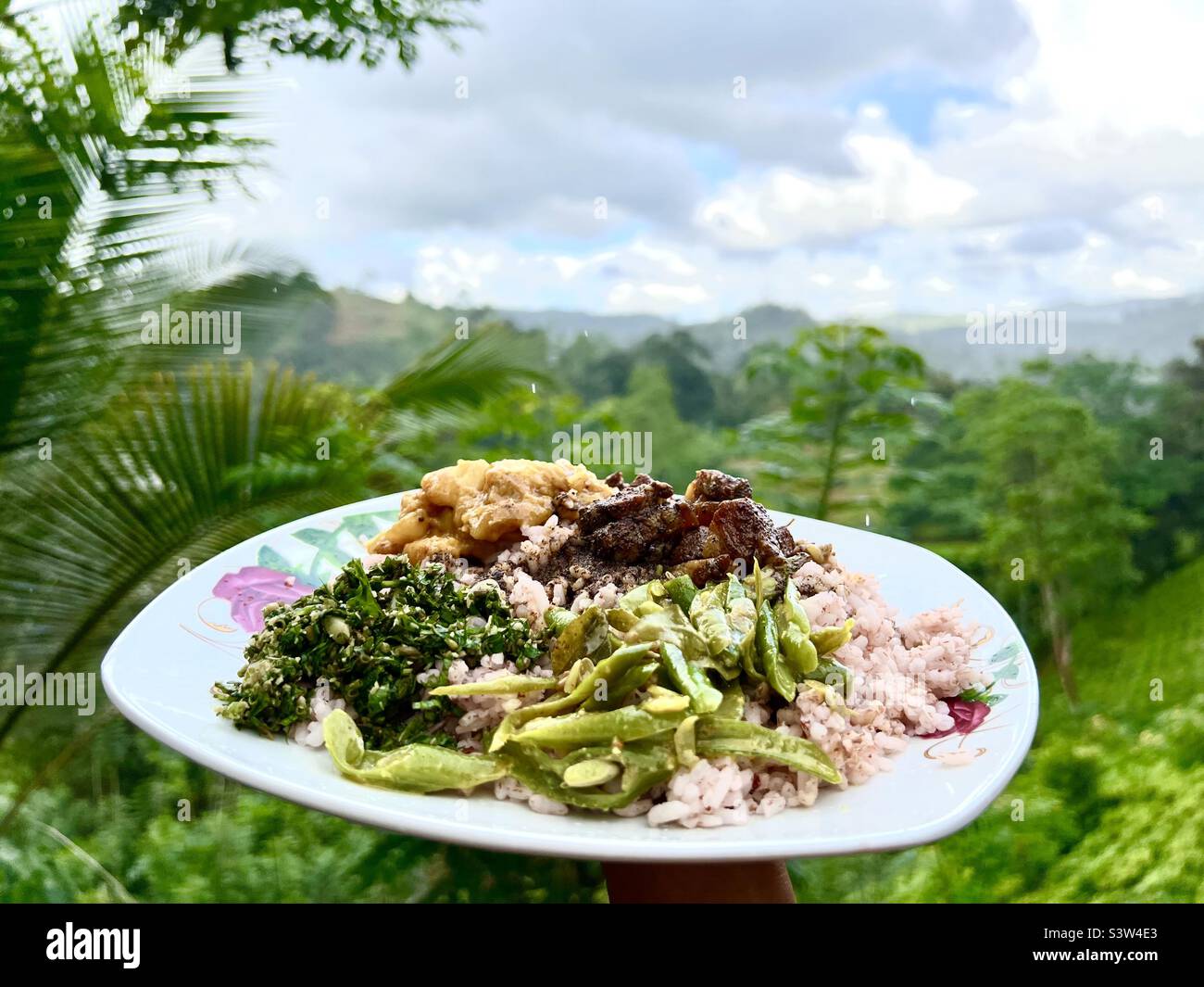 Red rice meal sri lankan healthy food in mountain view Stock Photo Alamy
