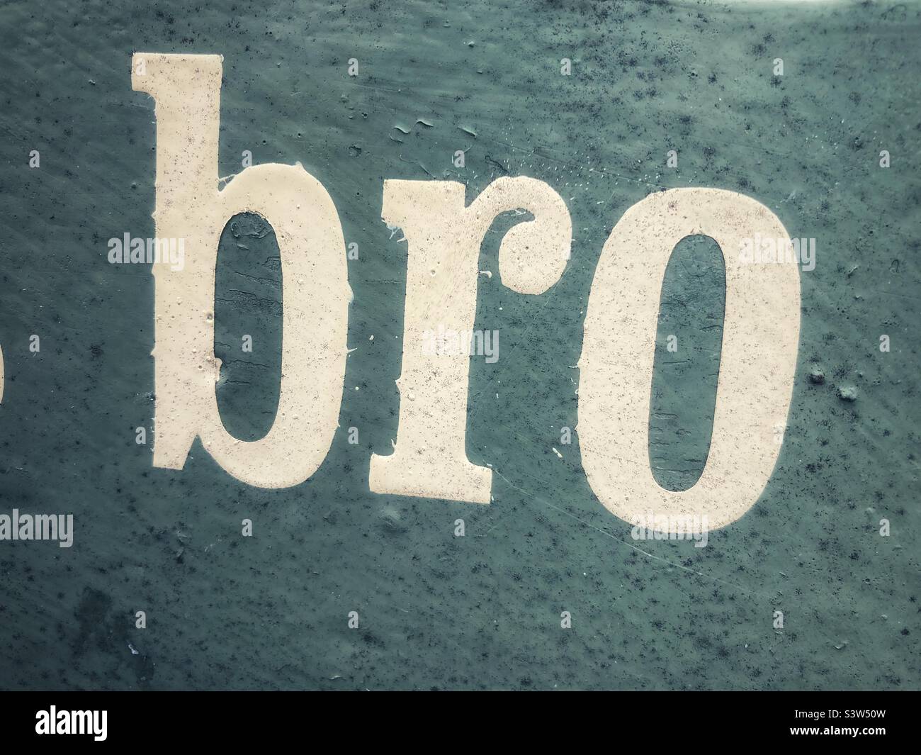 The Word bro in Retro Letters Stock Photo