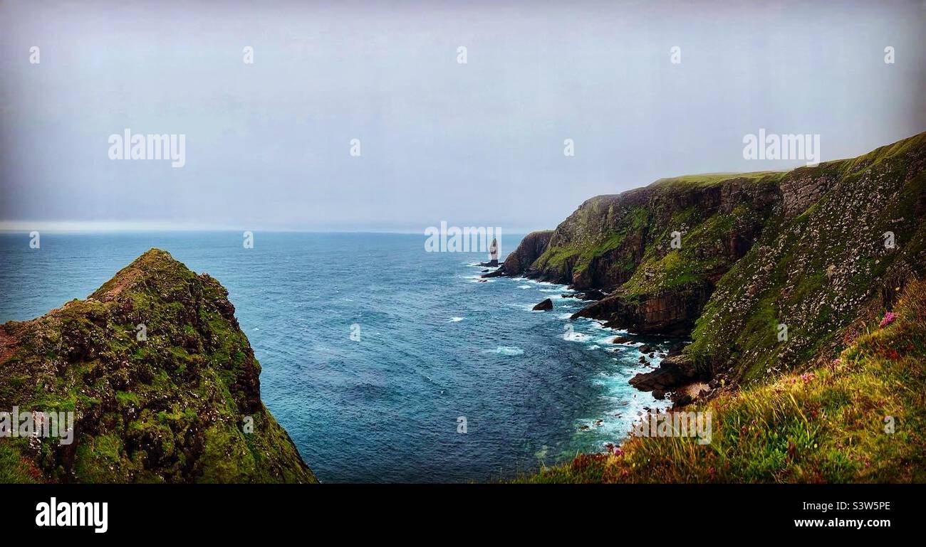 Looking down the past to the old man of Stoer Scotland Stock Photo