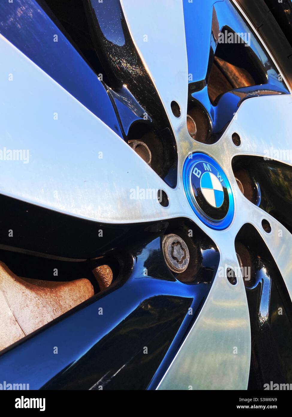BMW i3 alloy wheel Stock Photo