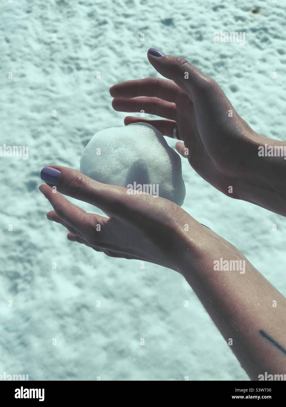 Falling snowball - Smartphone Captured Stock Image