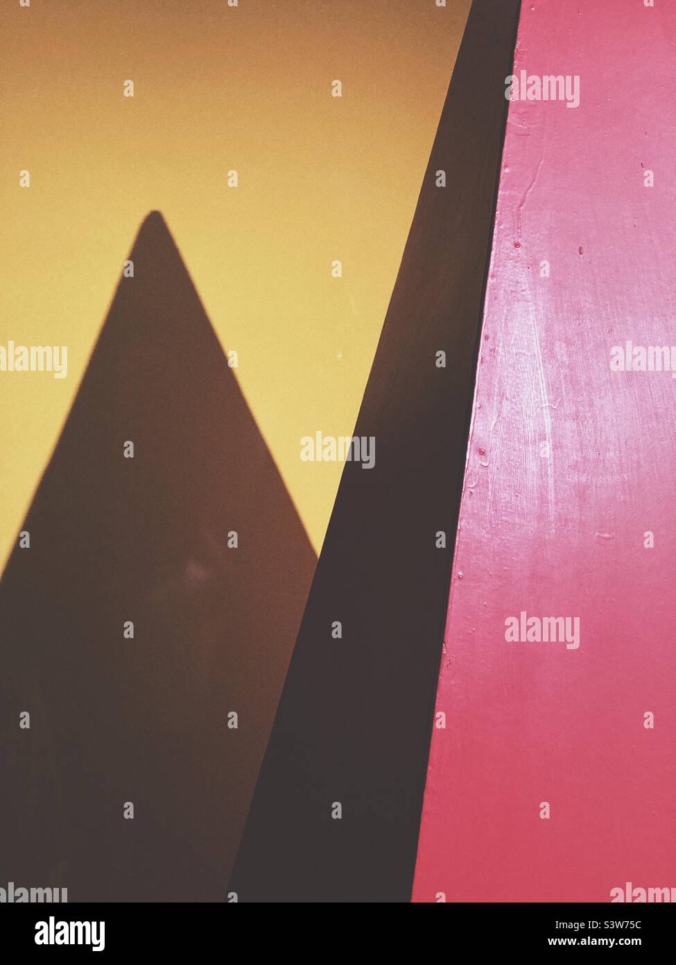 Detail of „Alphabet of shapes, 3, 1966“ by Poul Gernes  in an exhibition in the Danmark Designmuseum in Copenhagen in July 2022 - Smartphone Captured Stock Image
