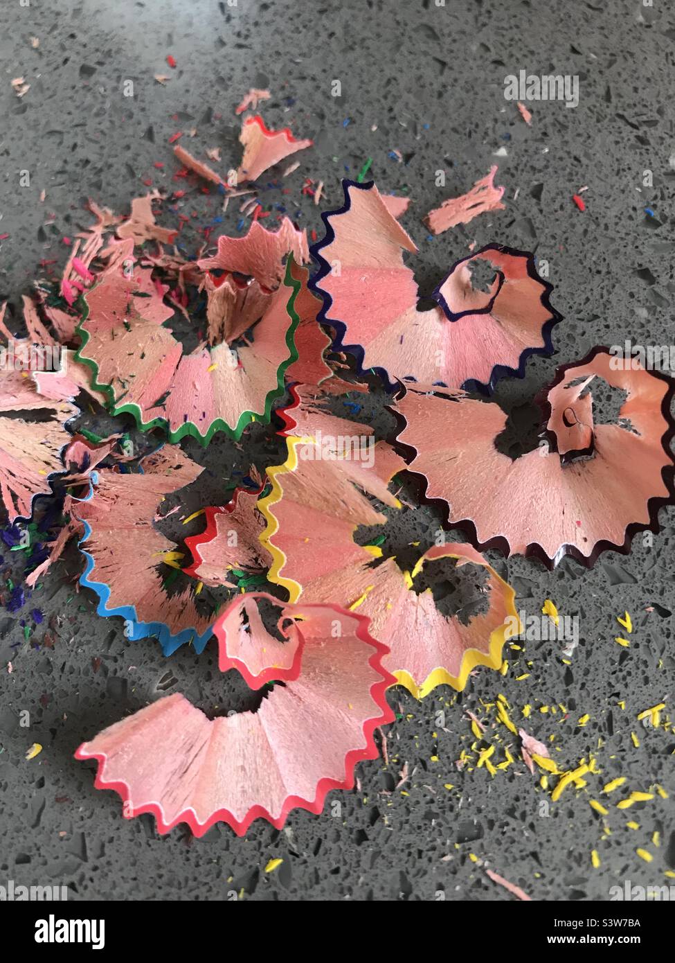 Coloured pencil shavings Stock Photo Alamy
