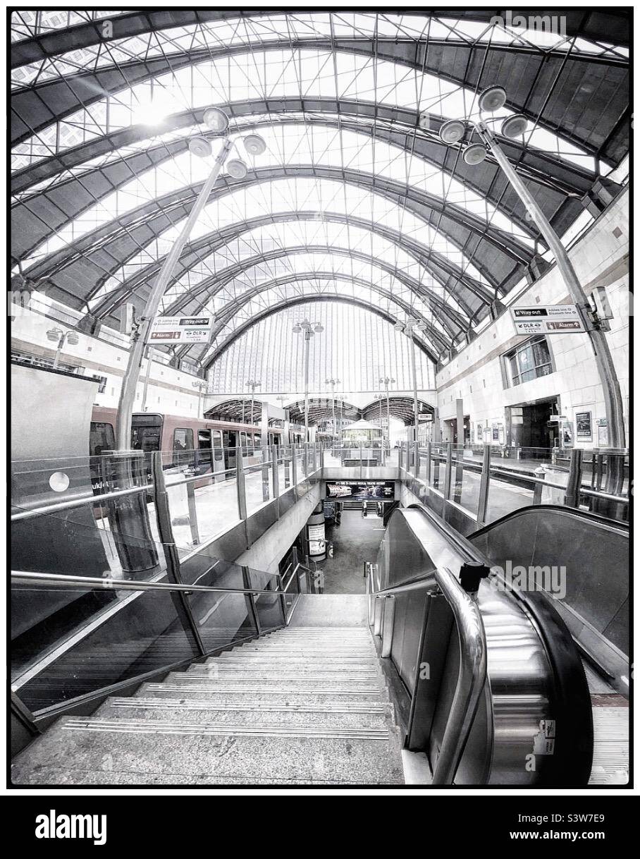 Canary Wharf DLR Station. - Smartphone Captured Stock Image
