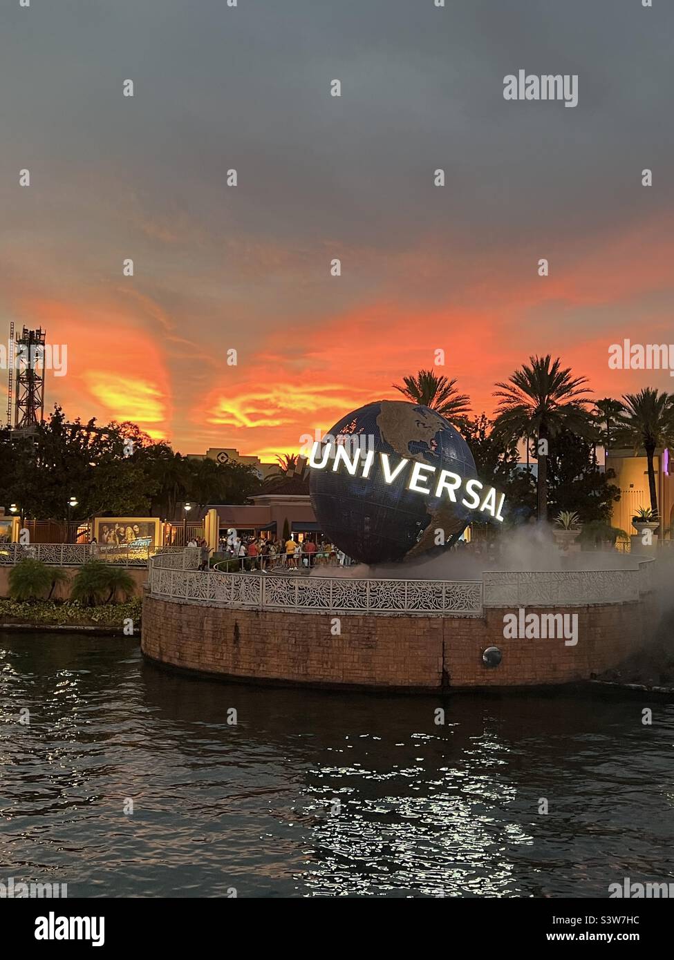 Sunset at Universal Studios Orlando Florida USA July 2022 Stock Photo