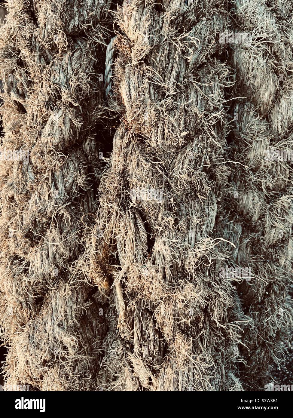 Background of old thick ship rope - Smartphone Captured Stock Image
