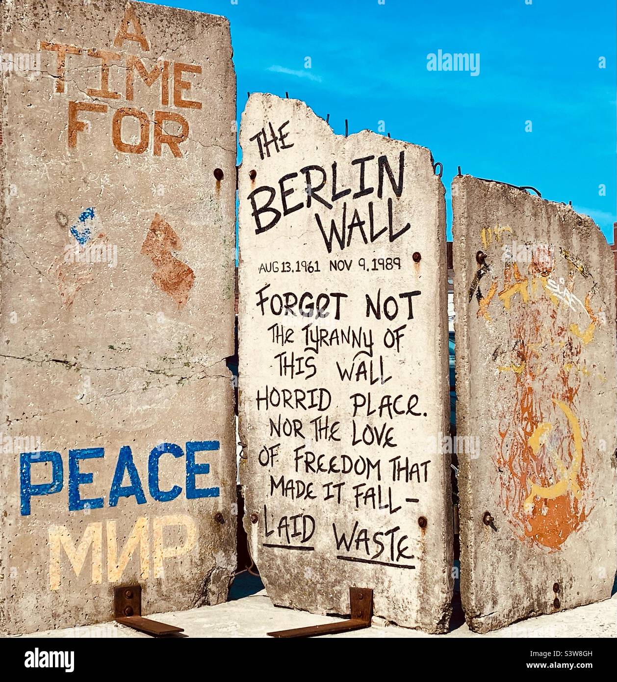 Authentic slabs from Berlin Wall in Portland, Maine. The wall was torn