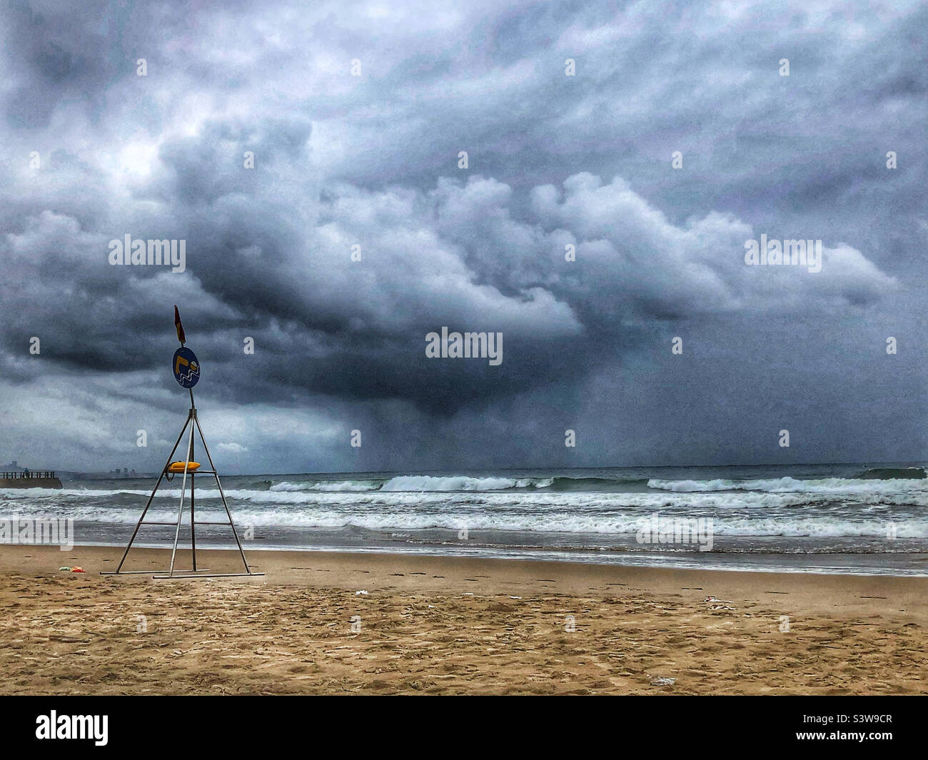 Loud burst over the Indian Ocean off the coast of South Africa - Smartphone Captured Stock Image