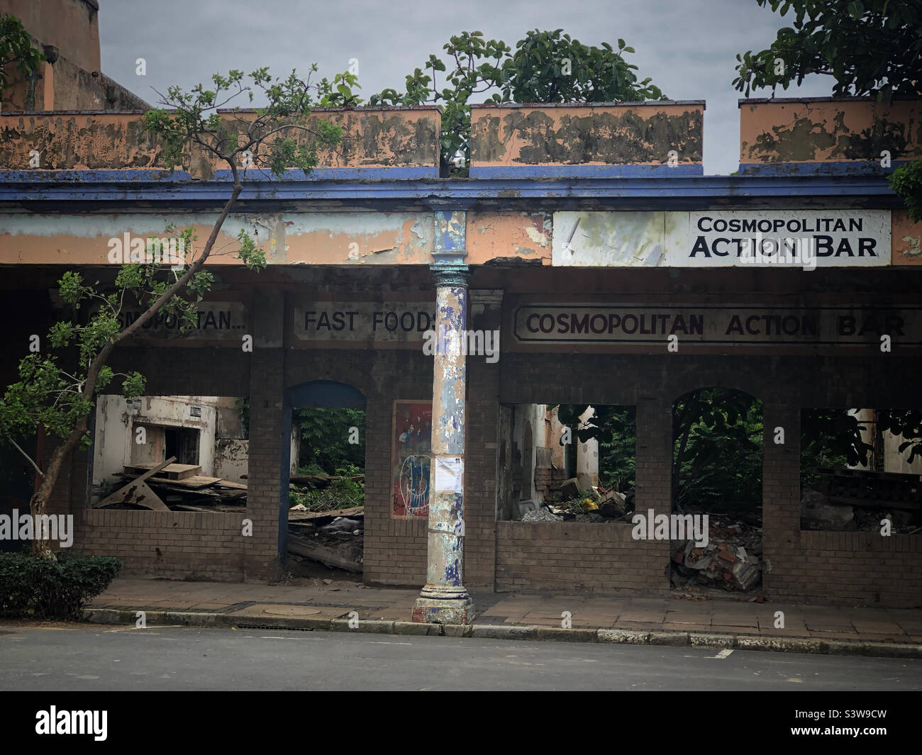 One of the many derelict and neglected buildings in Durban city centre, South Africa - Smartphone Captured Stock Image