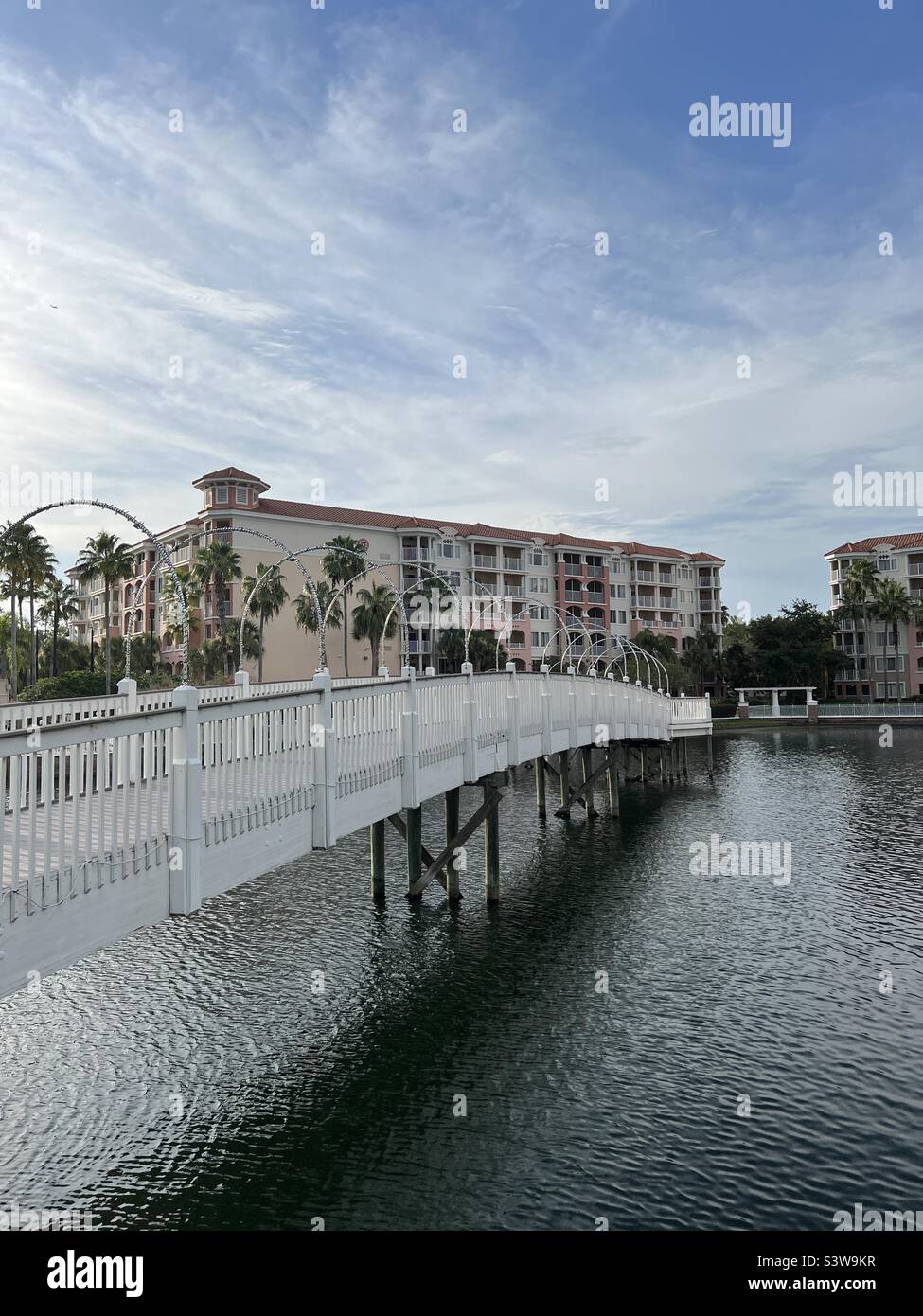 View of outdoor bridge at Marriott Grande Vista Orlando, Florida USA July 2022 Stock Photo