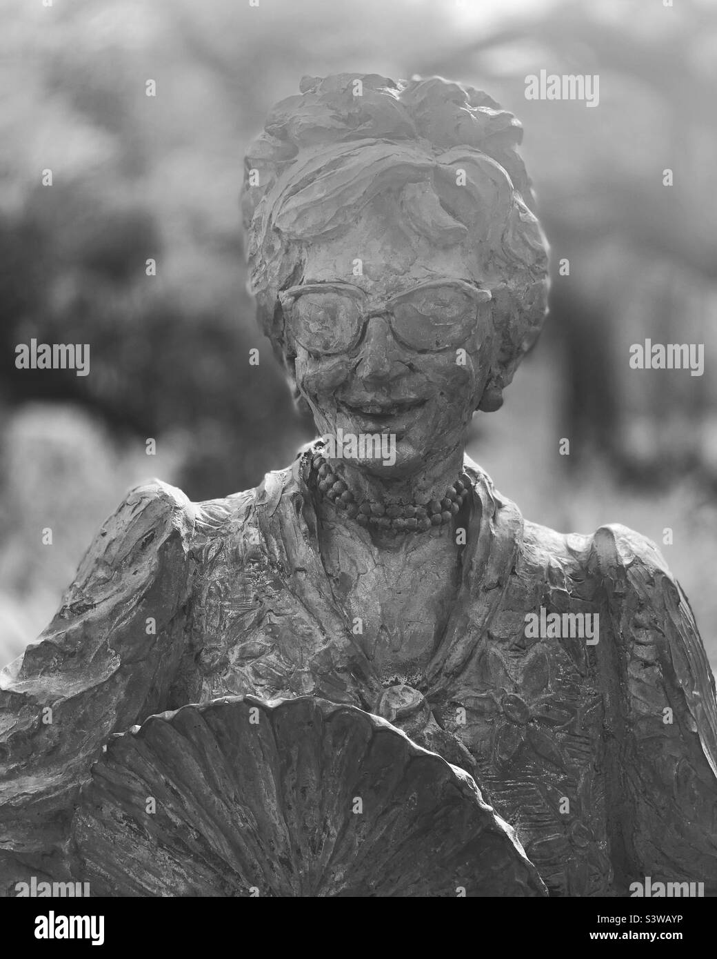 Statue of Felisa Rincon de Gautier, mayor of San Juan from 1946 to 1968, lived 1897 to 1994, San Juan, Puerto Rico, United States - Smartphone Captured Stock Image