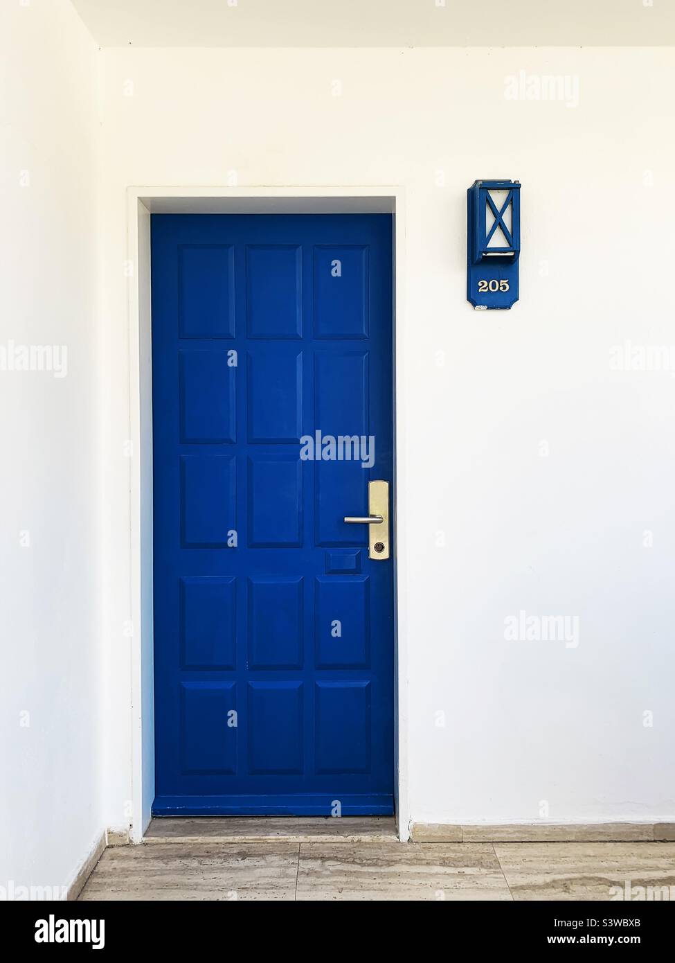 Blue door entrance - Smartphone Captured Stock Image