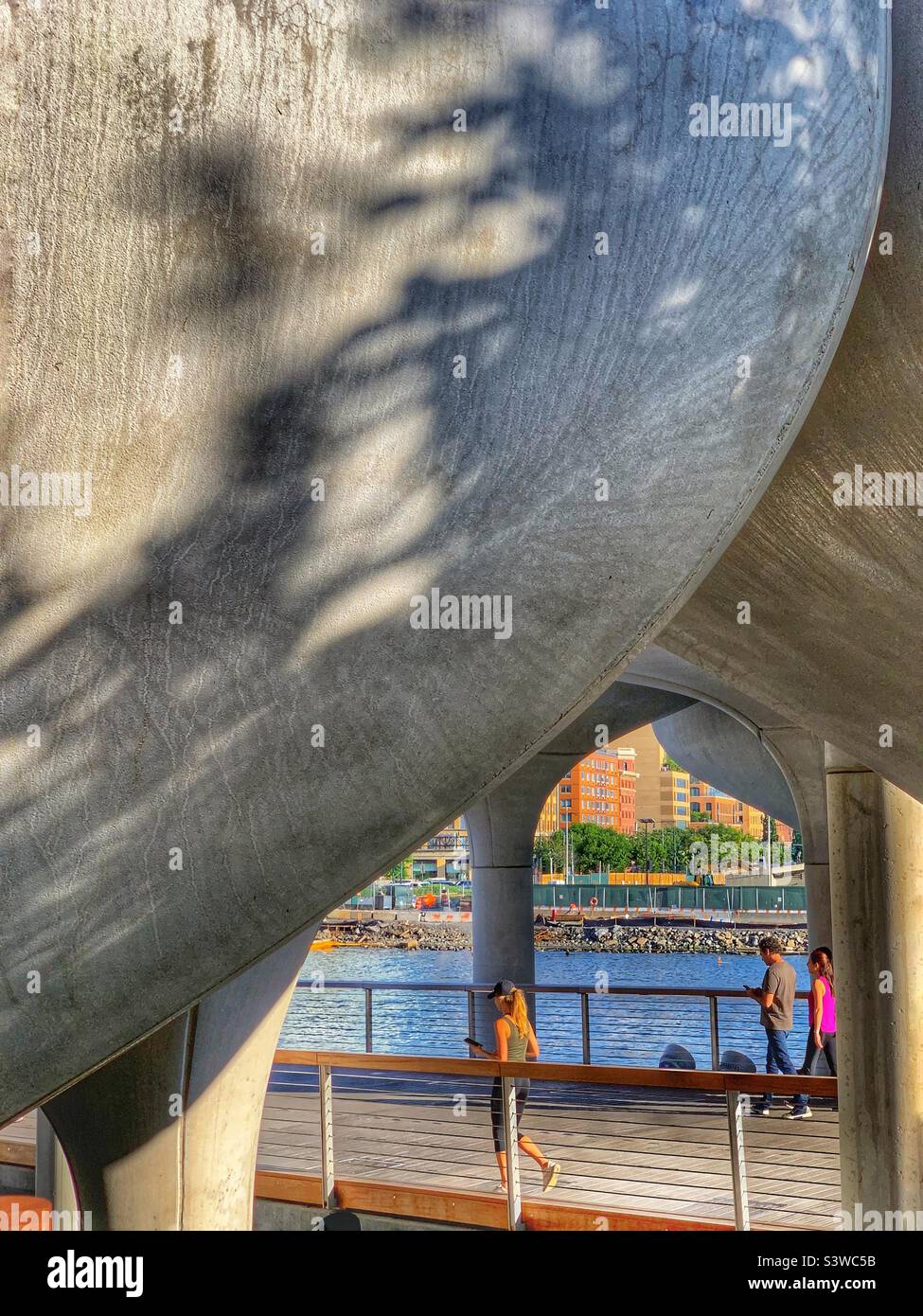 People walking at Little Island Manhattan New York - Smartphone Captured Stock Image