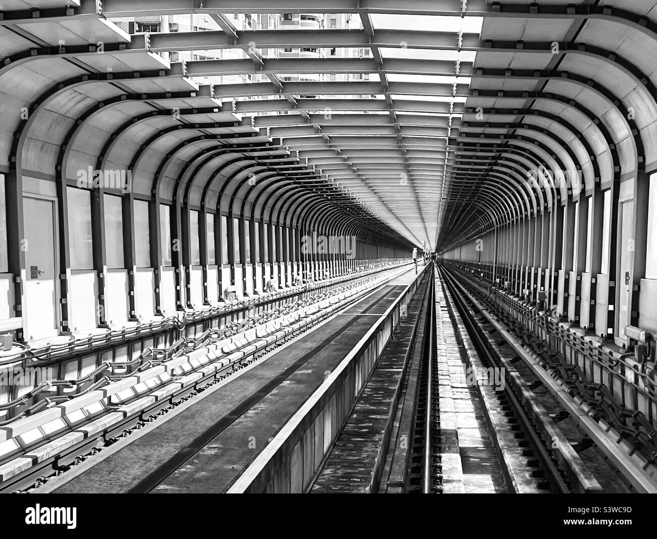 Taichung Mass Rapid Transit black and white b&w Stock Photo