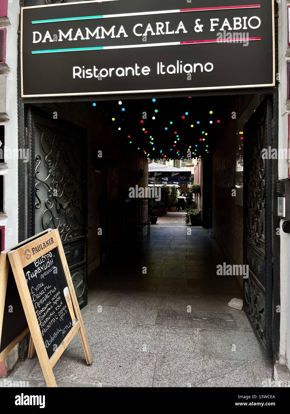Da Mamma Carla e Fabio Italian restaurant in Sofia, Bulgaria - Smartphone Captured Stock Image