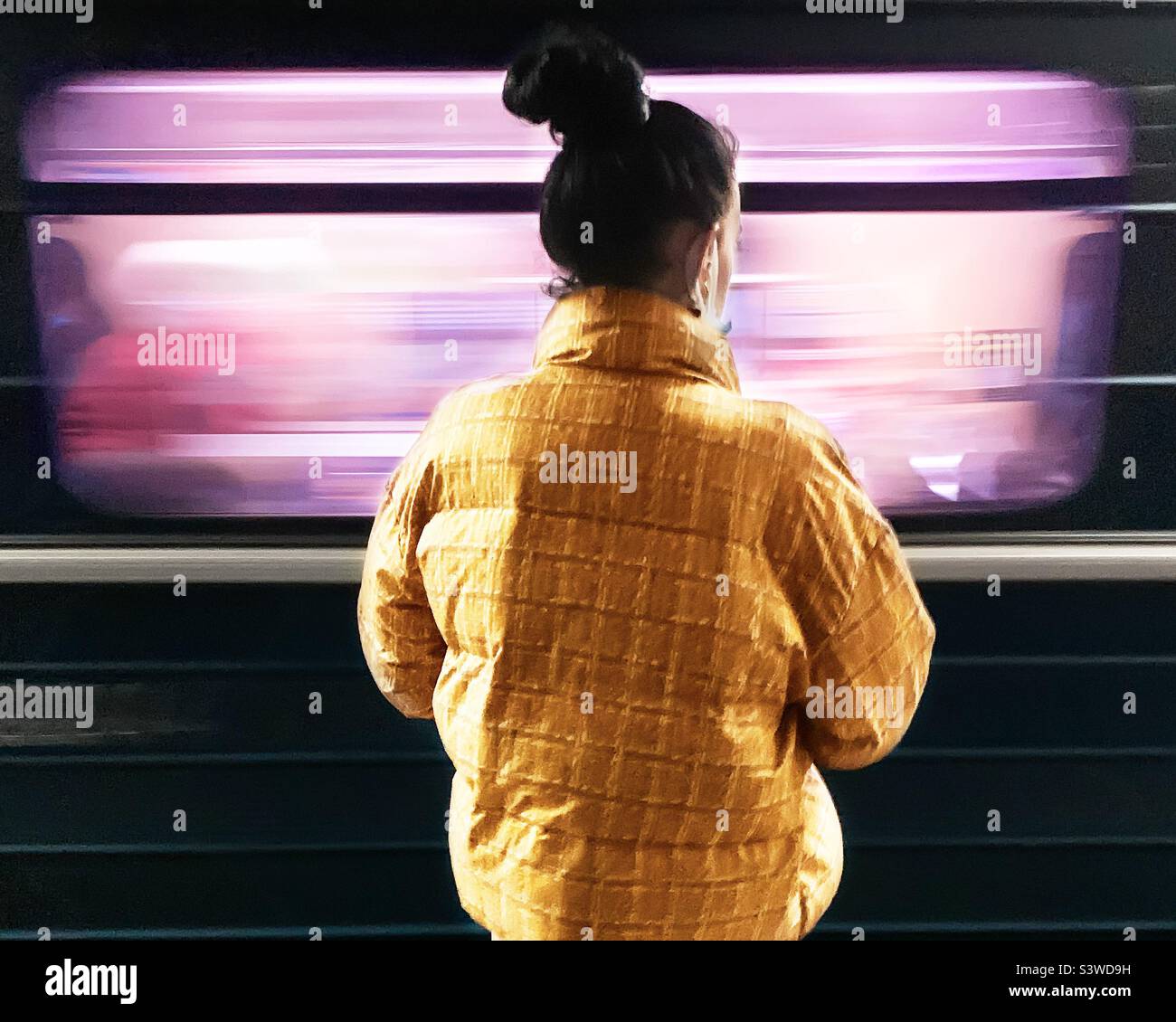 Travel by subway train - Smartphone Captured Stock Image