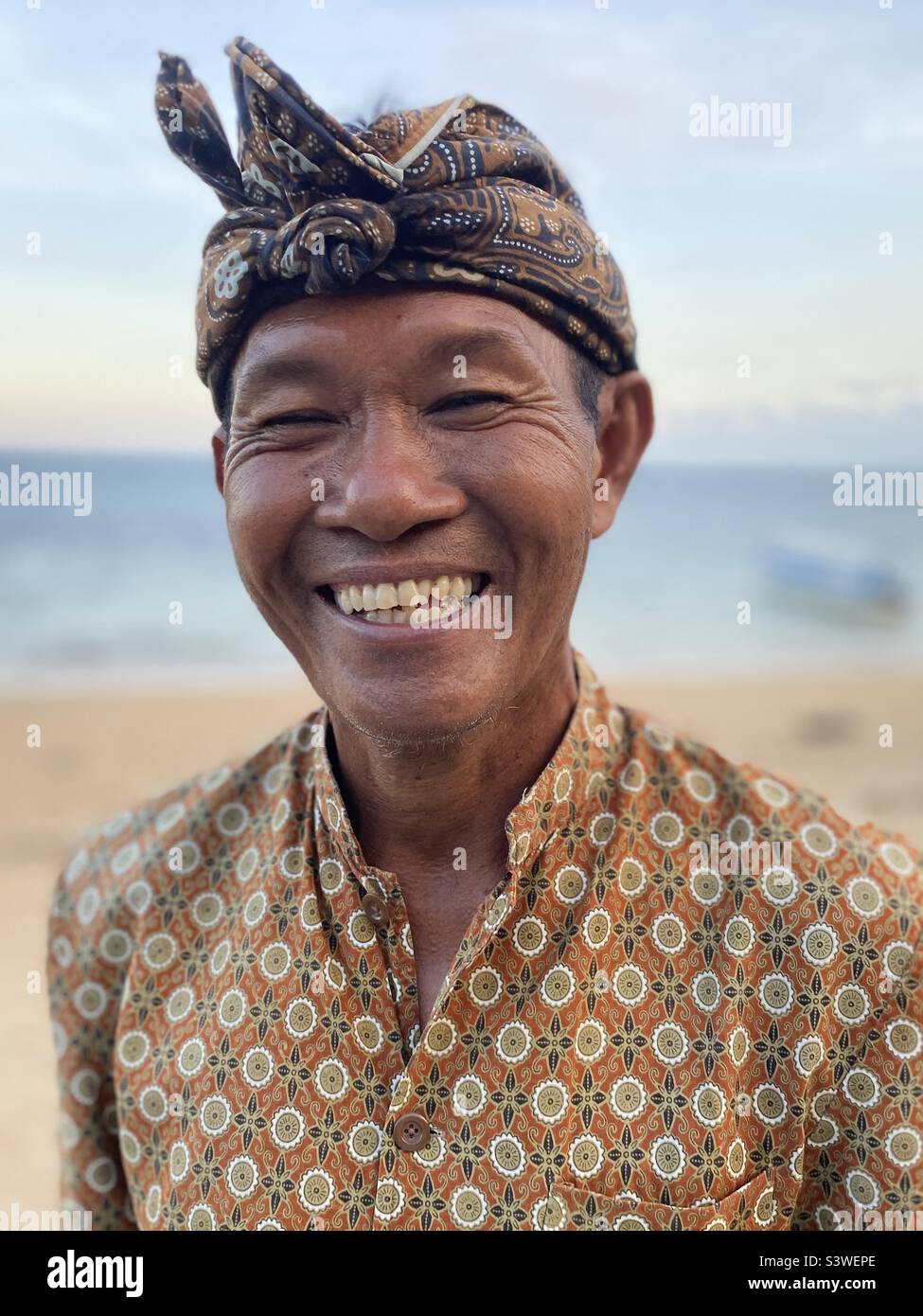 Beautiful Balinese man - Smartphone Captured Stock Image