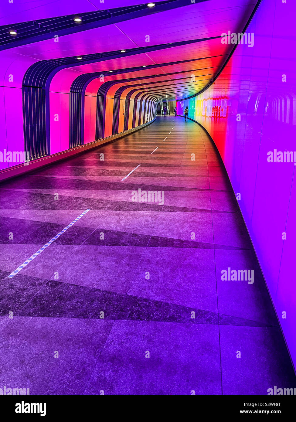 Kings Cross underground rainbow walkway Stock Photo Alamy