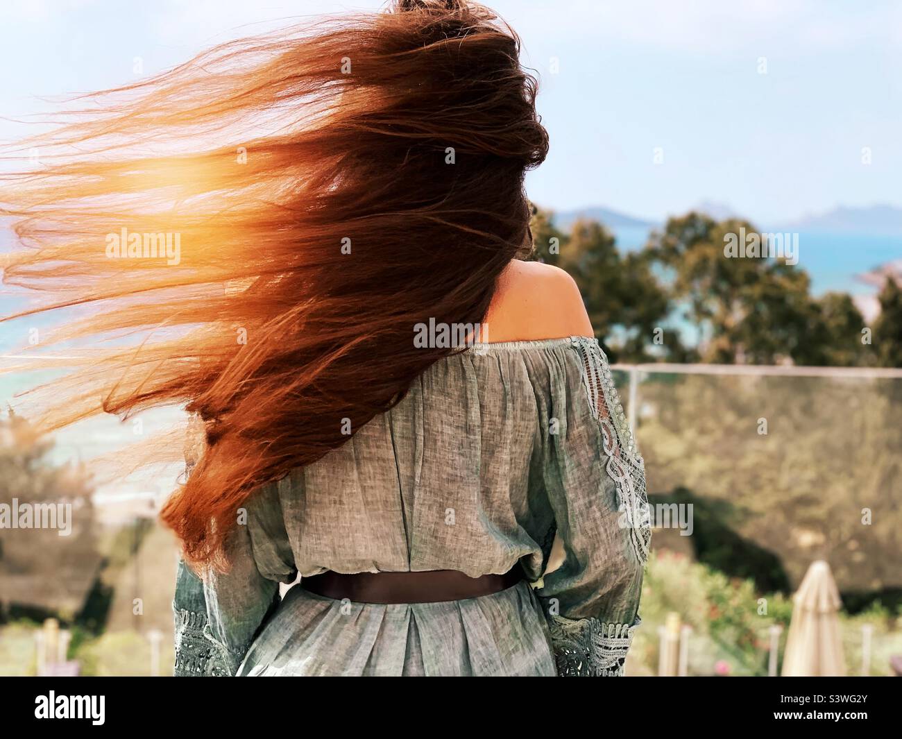 Long hair in wind - Smartphone Captured Stock Image