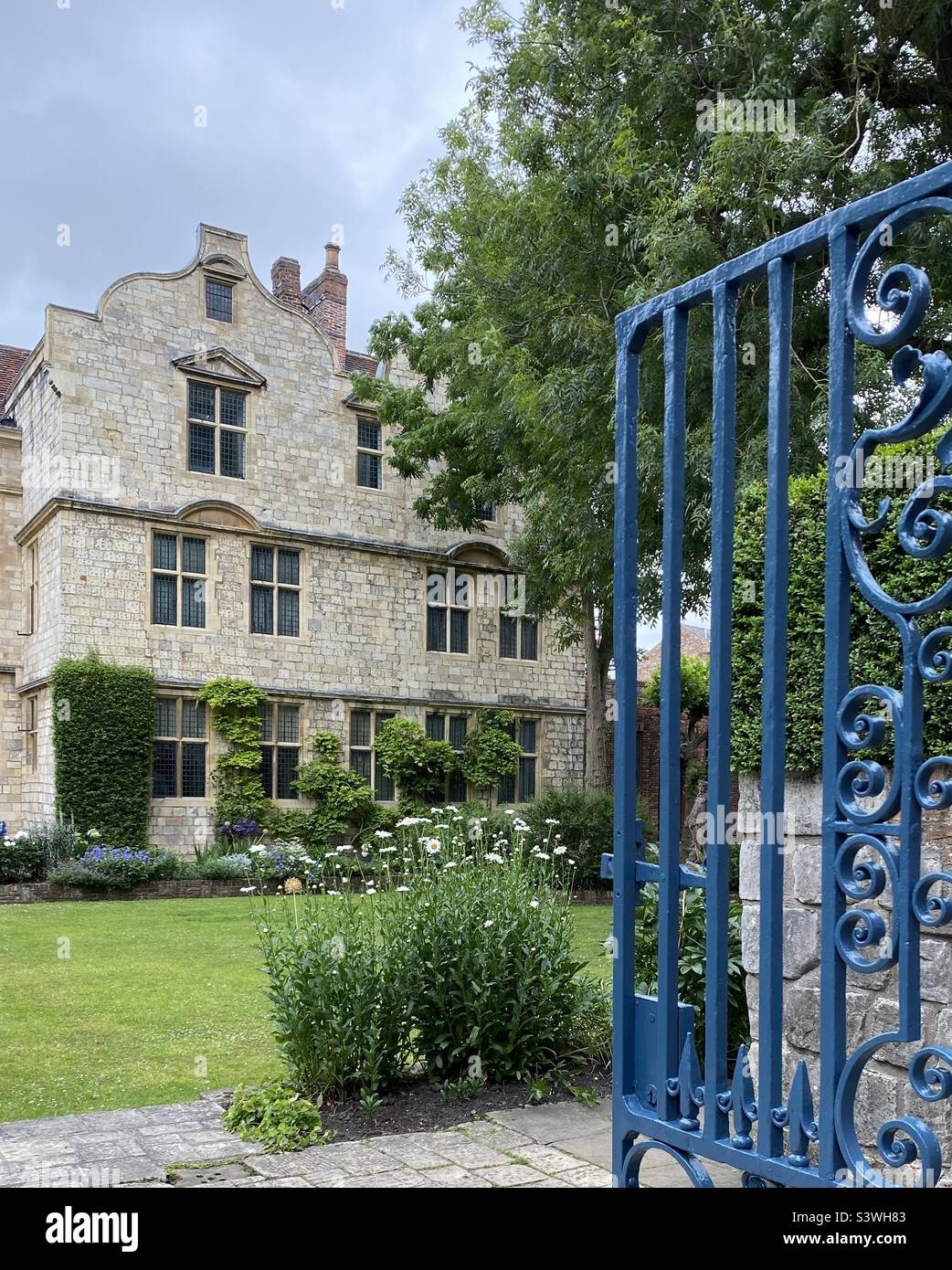 A corner of The Treasurer’s House in York, UK. This is a Grade I listed historic house close to York Minster. This historic building was restored between 1897-1900, although with a 2,000 year history. Stock Photo