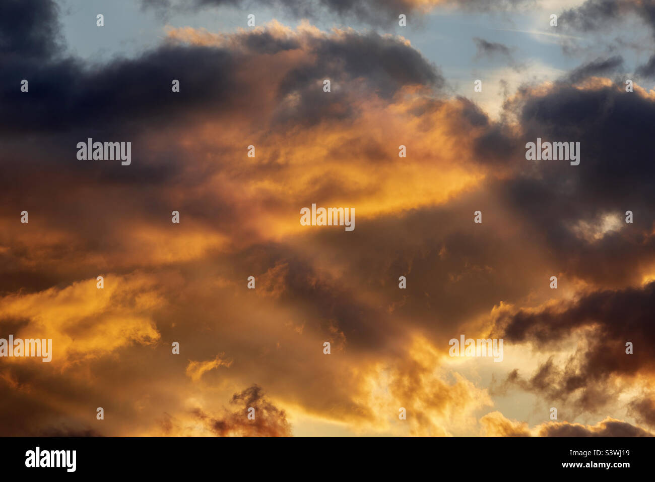 Vivid sunset sky in summer - Smartphone Captured Stock Image